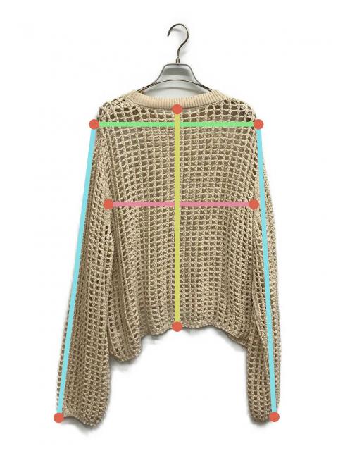 中古・古着通販】HYKE (ハイク) クロップドメッシュニット ベージュ