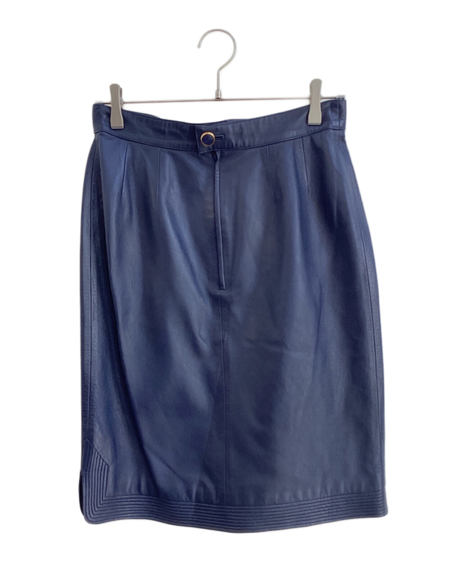 中古・古着通販】LOEWE (ロエベ) レザースカート ネイビー サイズ:44