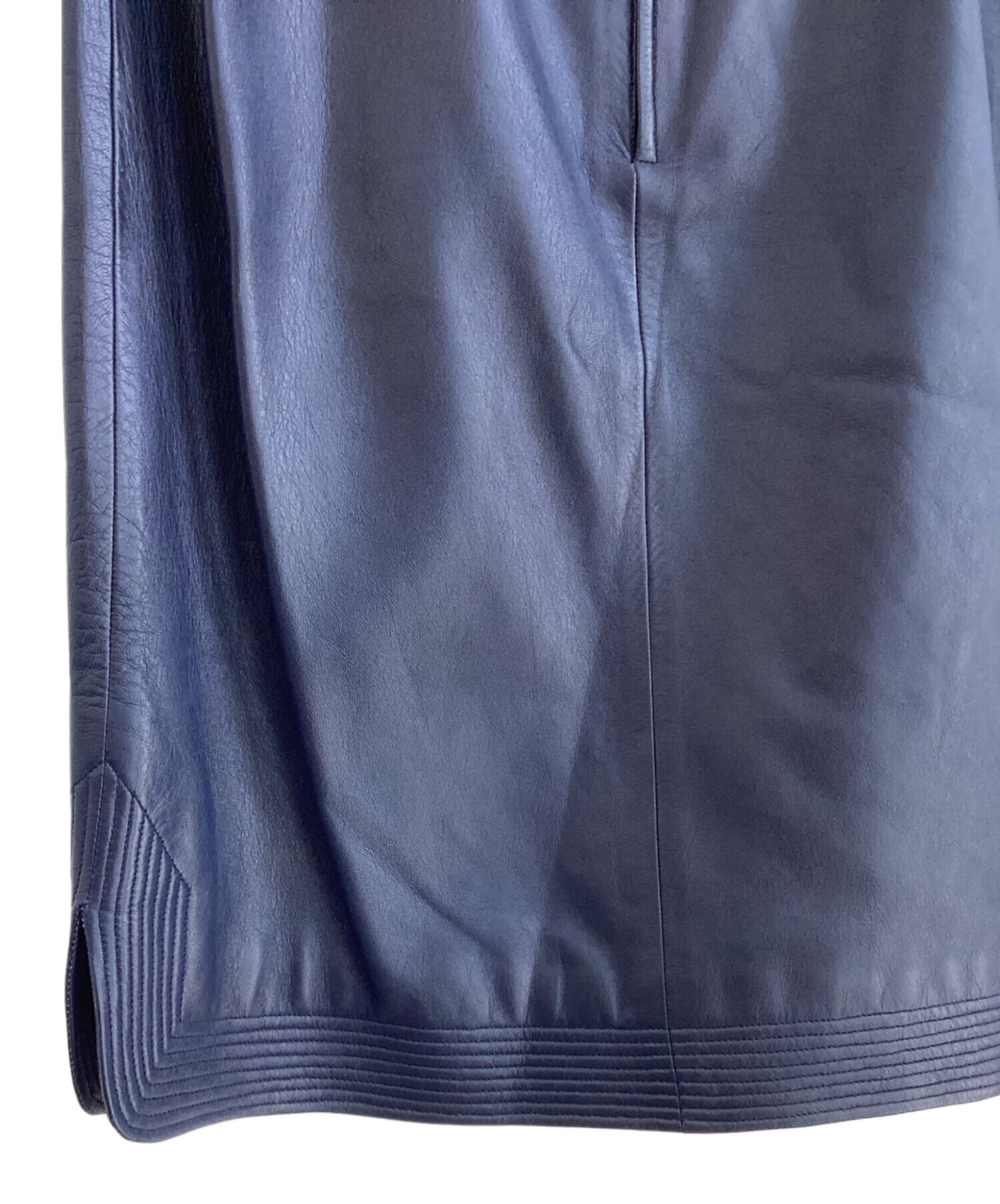 中古・古着通販】LOEWE (ロエベ) レザースカート ネイビー サイズ:44