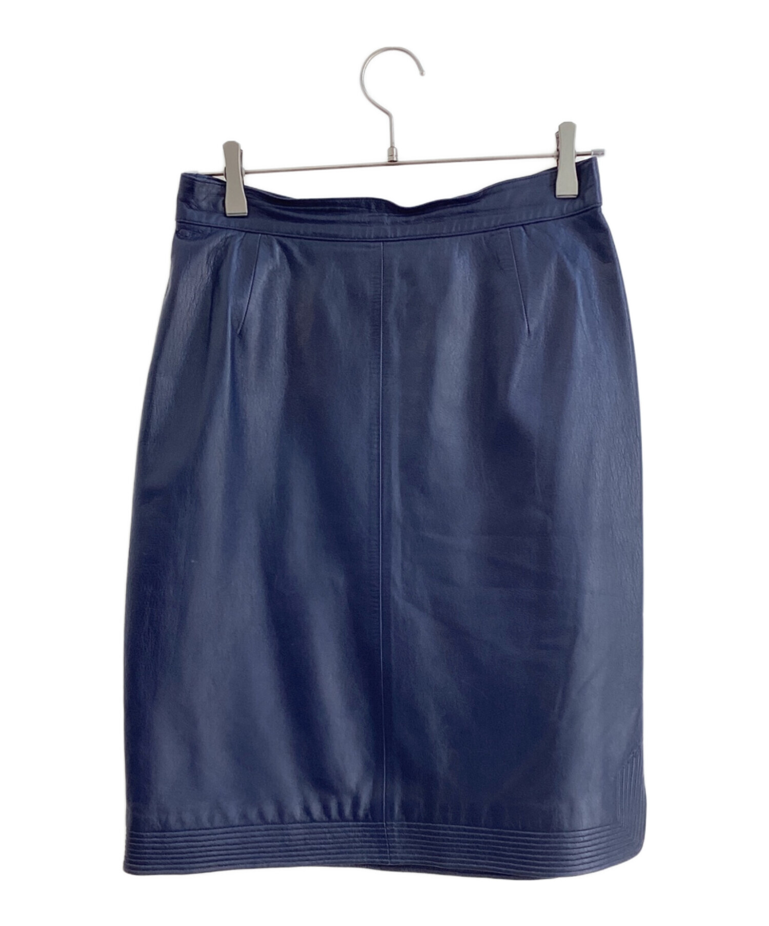 中古・古着通販】LOEWE (ロエベ) レザースカート ネイビー サイズ:44