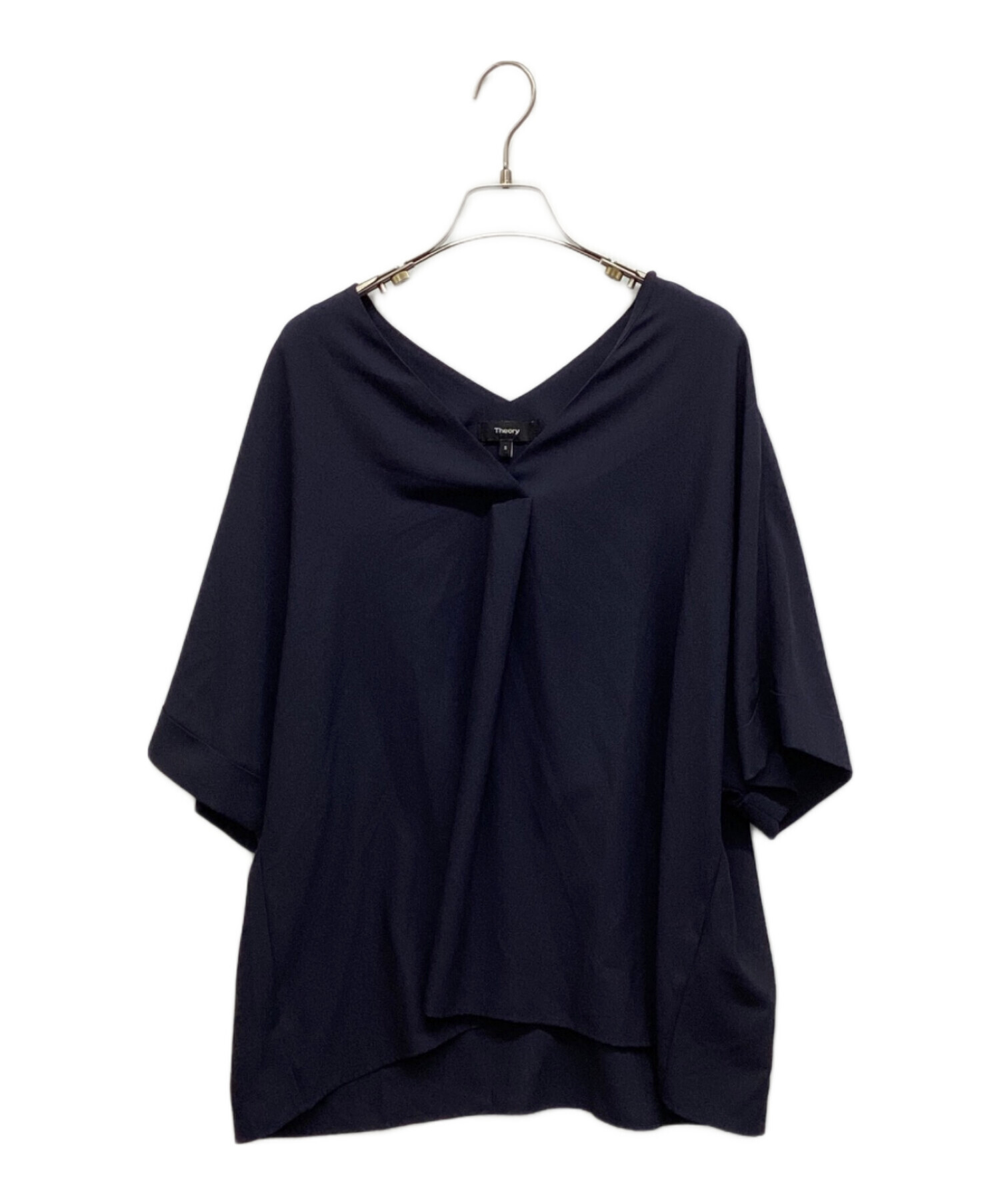 Theory セオリー ブラウス S 紺 【古着】【中古】 中古・古着通販】theory (セオリー) 長袖ブラウス ブラック サイズ:S