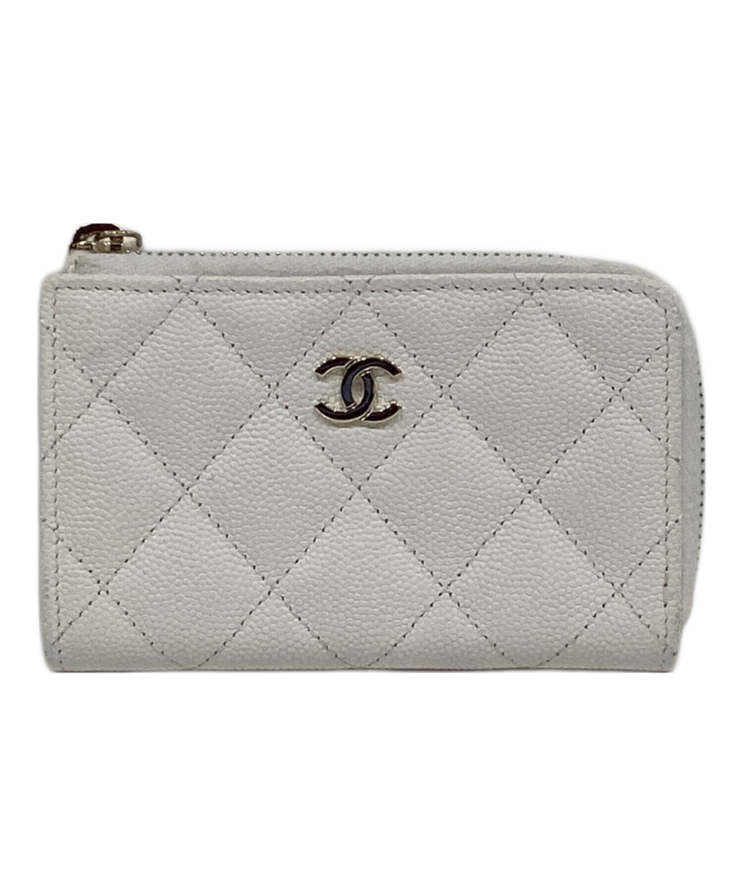 中古・古着通販】CHANEL (シャネル) L字ジップコインパース ホワイト 