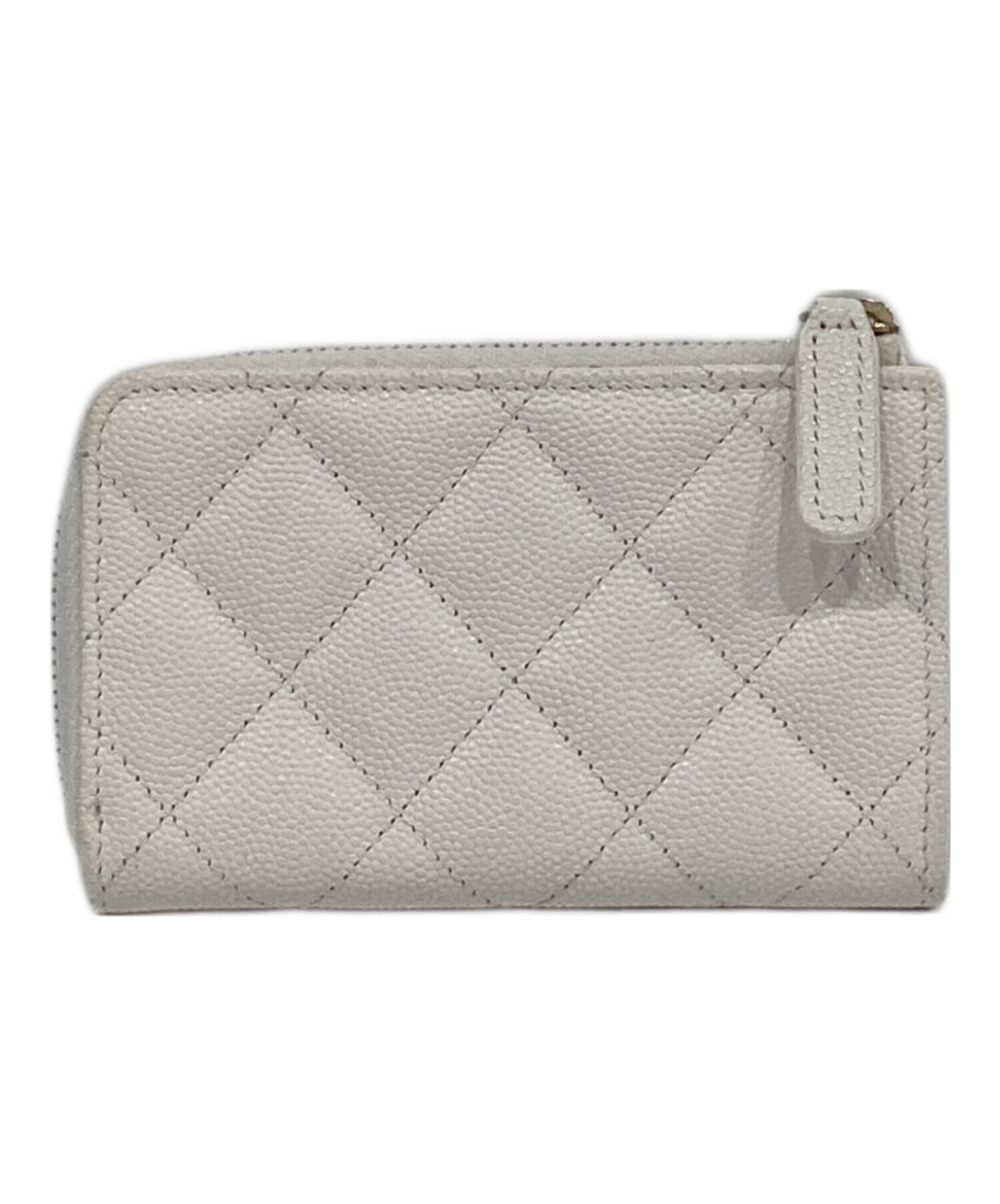 中古・古着通販】CHANEL (シャネル) L字ジップコインパース ホワイト 