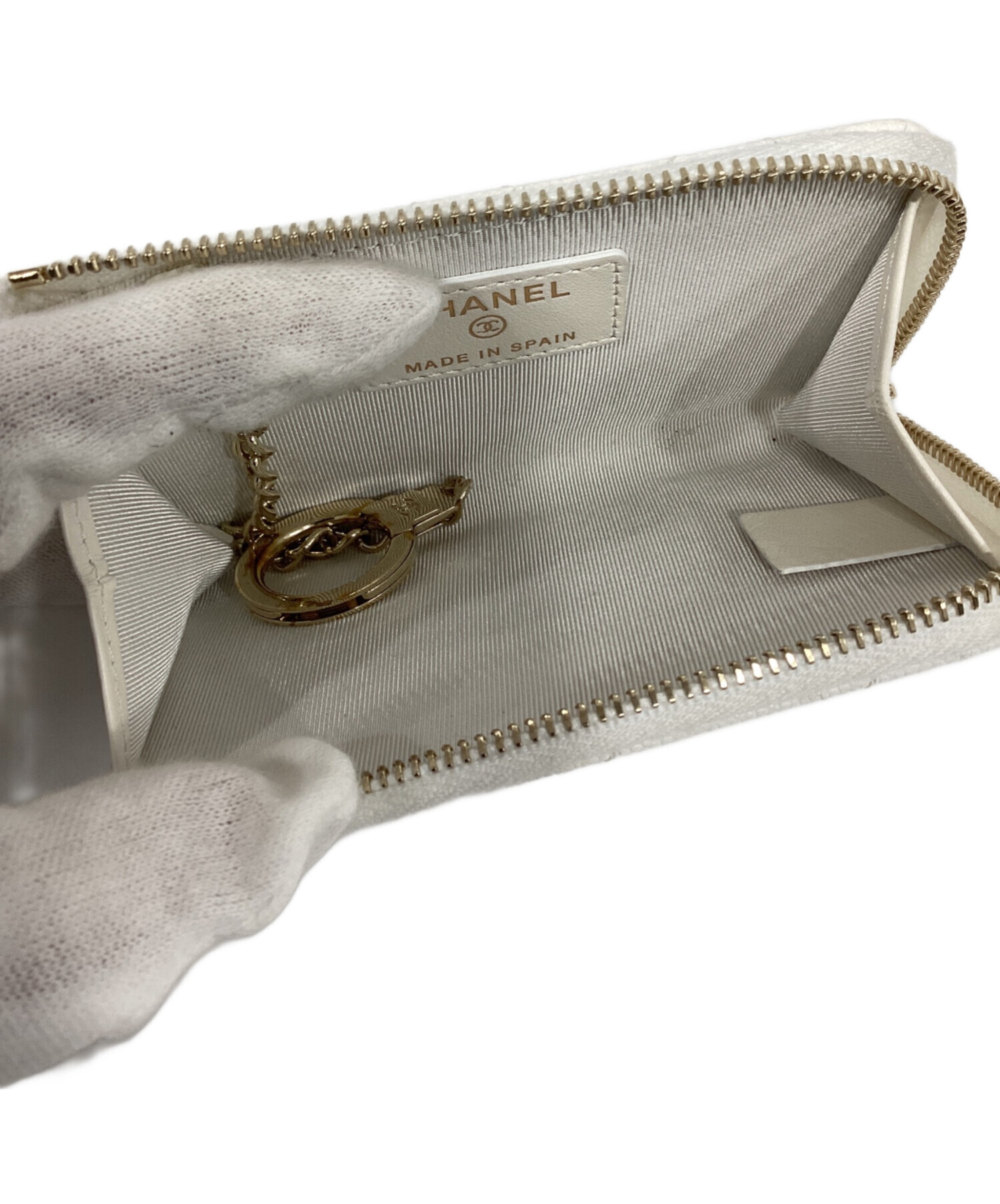 中古・古着通販】CHANEL (シャネル) L字ジップコインパース ホワイト