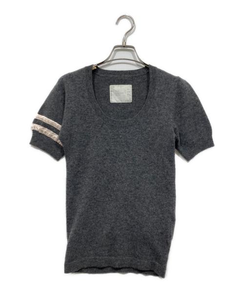 中古・古着通販】sacai (サカイ) カシミヤ混半袖ニット グレー サイズ