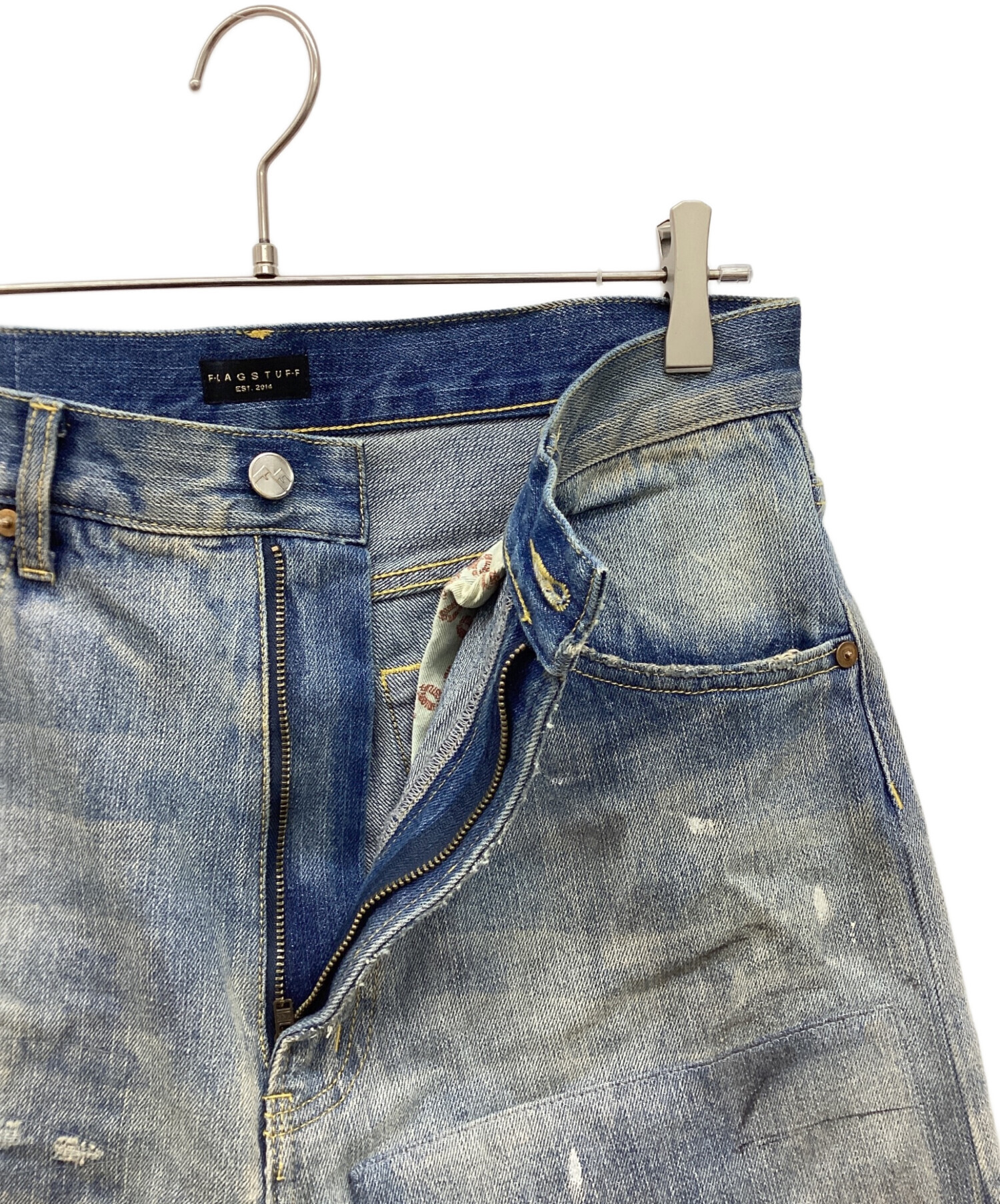 中古・古着通販】flagstuff (フラグスタフ) BORO DENIM PANTS ボロ