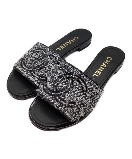 アキラ直営店購入✨未使用品✨CHANEL ココマーク ツイード サンダル 中古・古着通販】CHANEL (シャネル) ツイードココマークサンダル