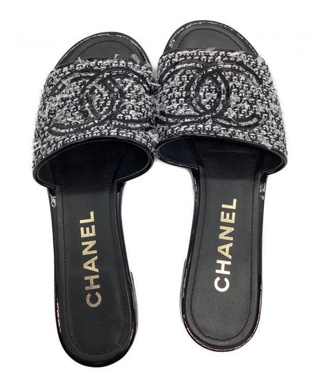 中古・古着通販】CHANEL (シャネル) ツイードココマークサンダル