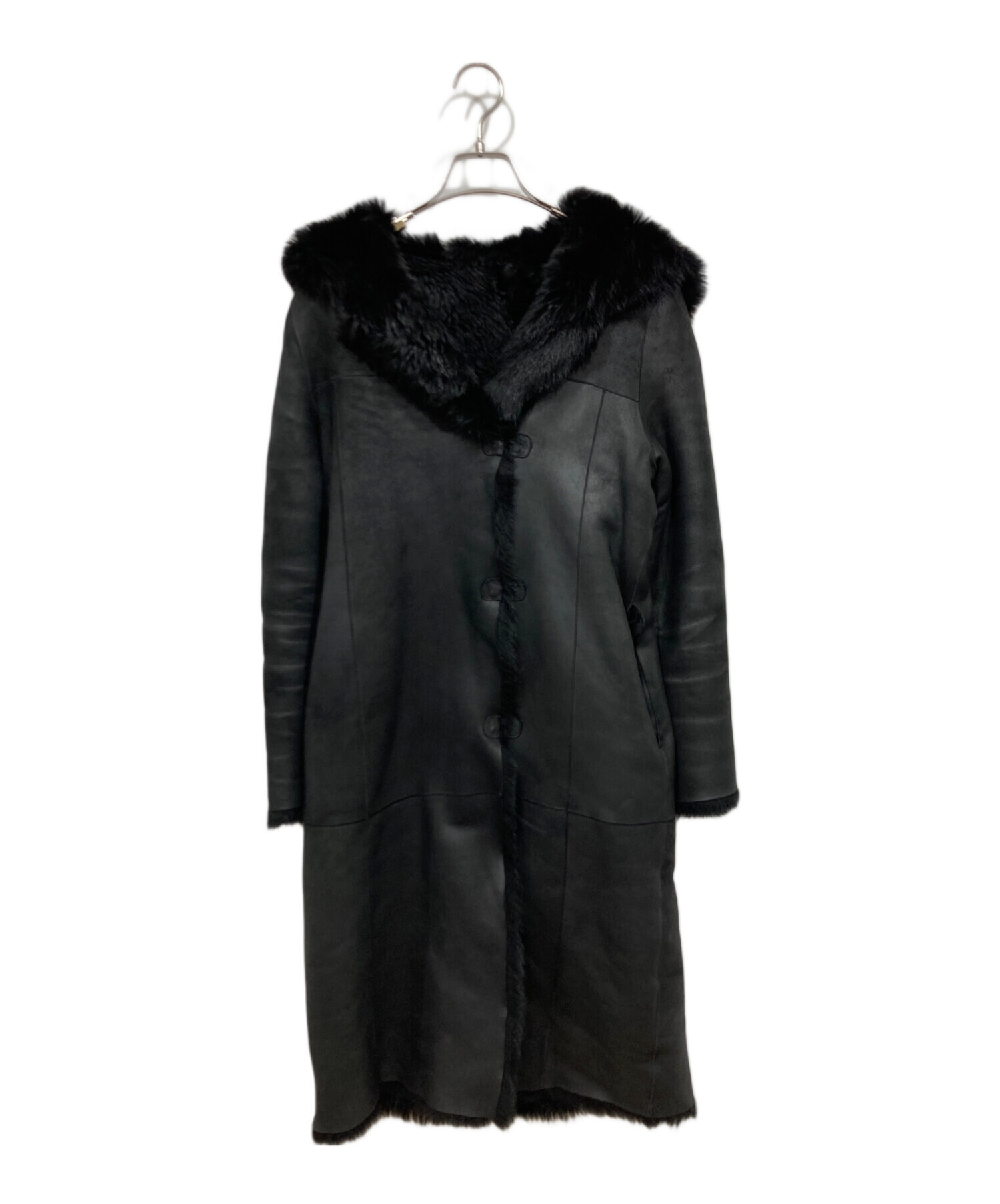 【美品】ESTNATION ブラックファー・ムートンコート 中古・古着通販】ESTNATION (エストネーション) ムートンレザーファー