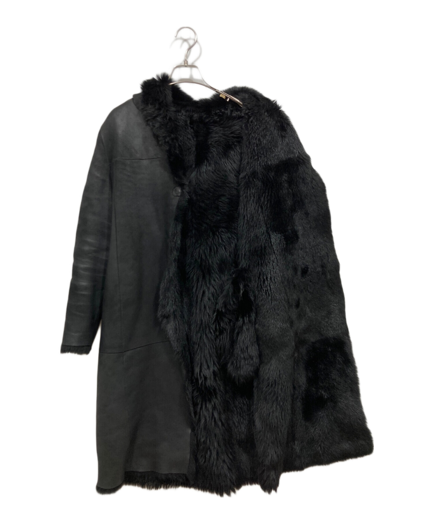 【美品】ESTNATION ブラックファー・ムートンコート 中古・古着通販】ESTNATION (エストネーション) ムートンレザーファー