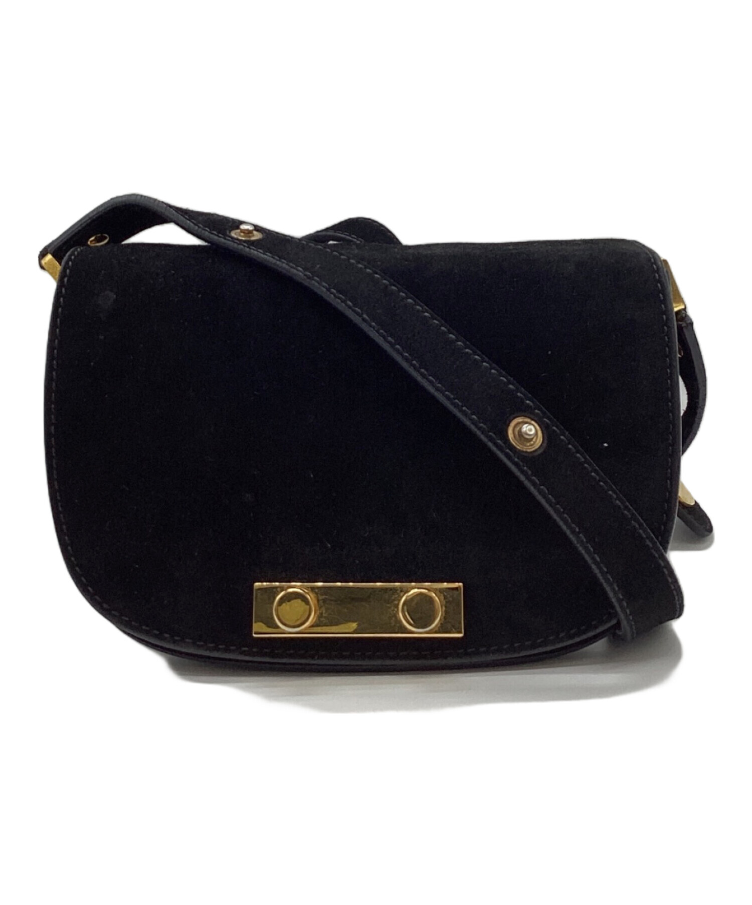MARNI マルニ ショルダーバッグ  黒 【古着】【中古】【送料無料】 中古・古着通販】MARNI (マルニ) スエードショルダーバッグ ブラック