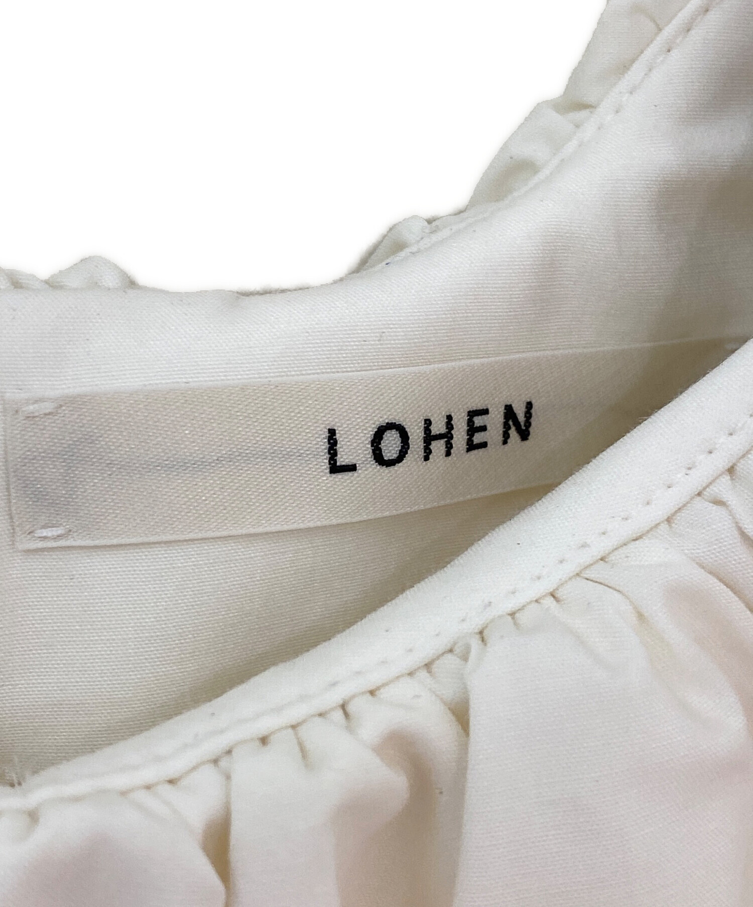 中古・古着通販】LOHEN (ローヘン) バルーンカラーブラウス ホワイト 
