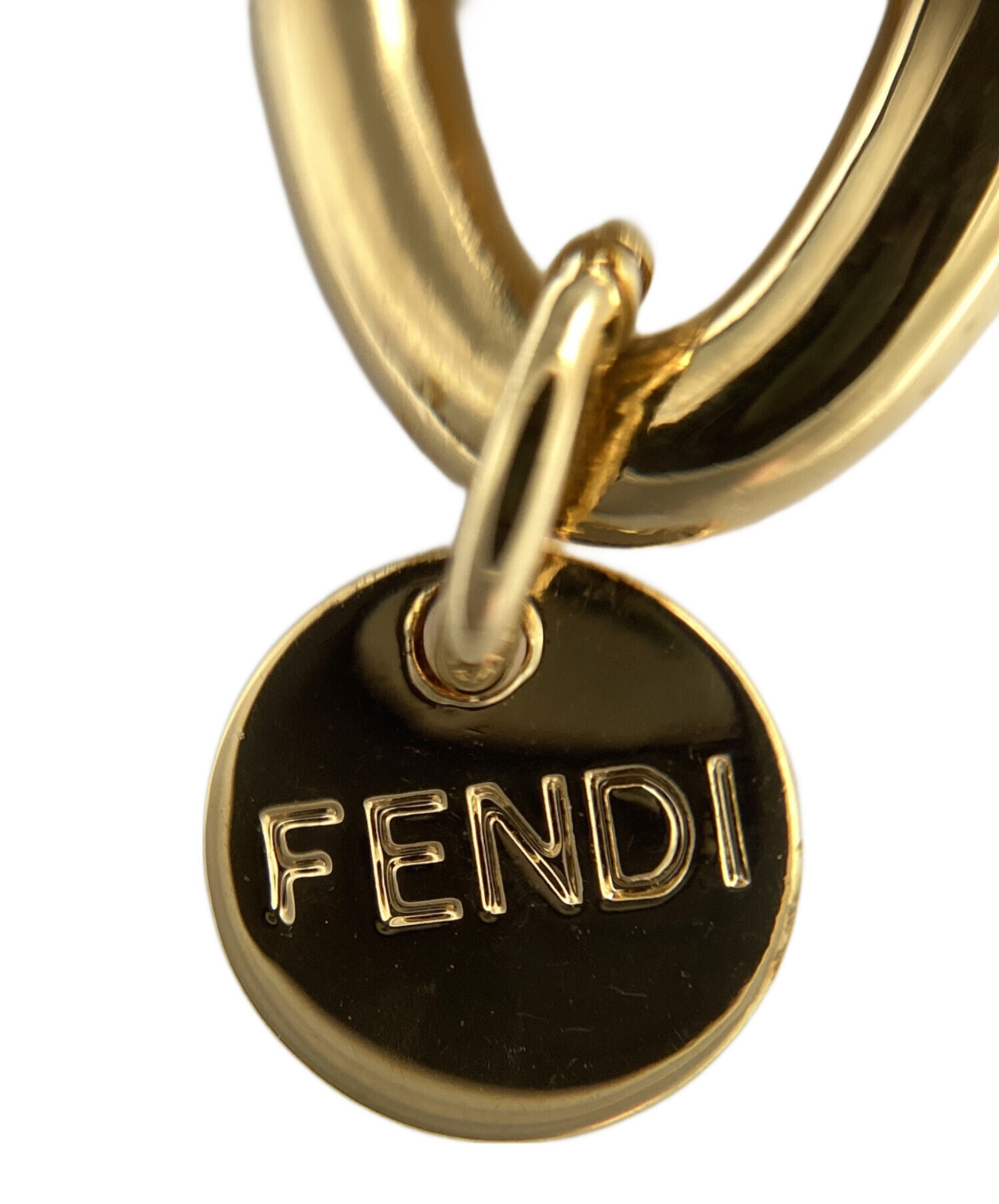 【正規 美品】FENDIズッカ柄FF金色ゴールドチャーム/3㎜ネックレスチェーン 中古・古着通販】FENDI (フェンディ) ズッカラージチェーンネックレス