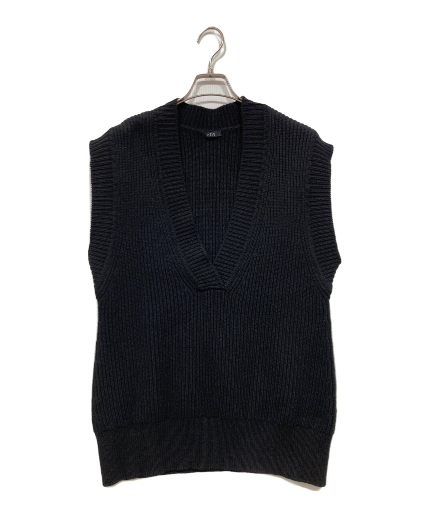 美品 YLEVE イレーヴ EX FINE MERINO WOOL Vネック ニットベスト プルオーバー 168-1260051 F グレージュ レディース 古着 中古 USED 美品 YLEVE イレーヴ EX FINE MERINO WOOL Vネック ニットベスト プル