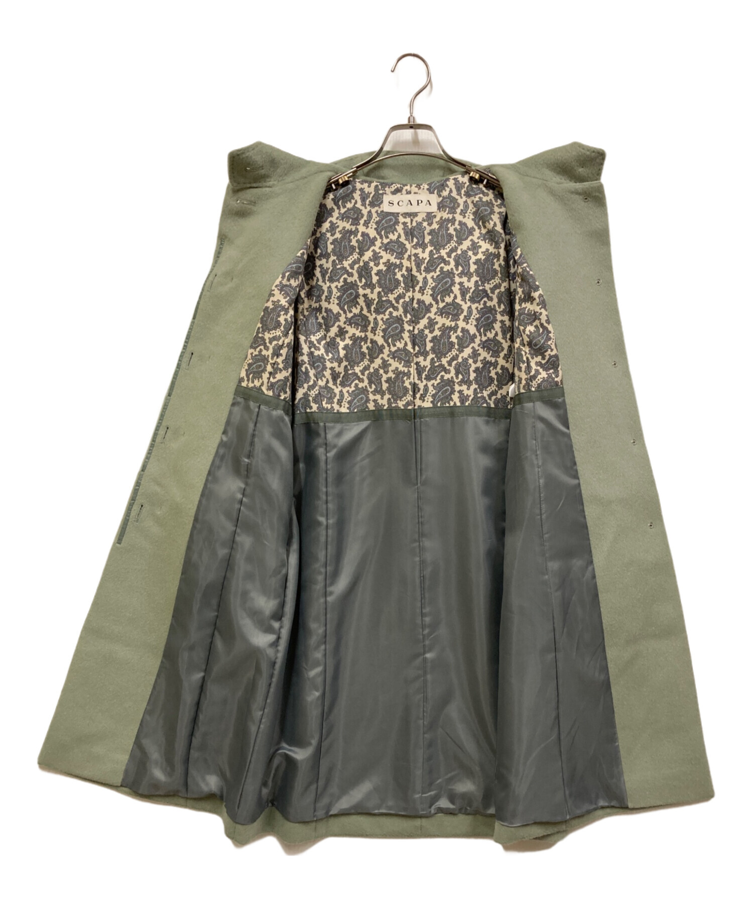 新品未使用SCAPA ウールグリーンチェック コート 【公式通販】