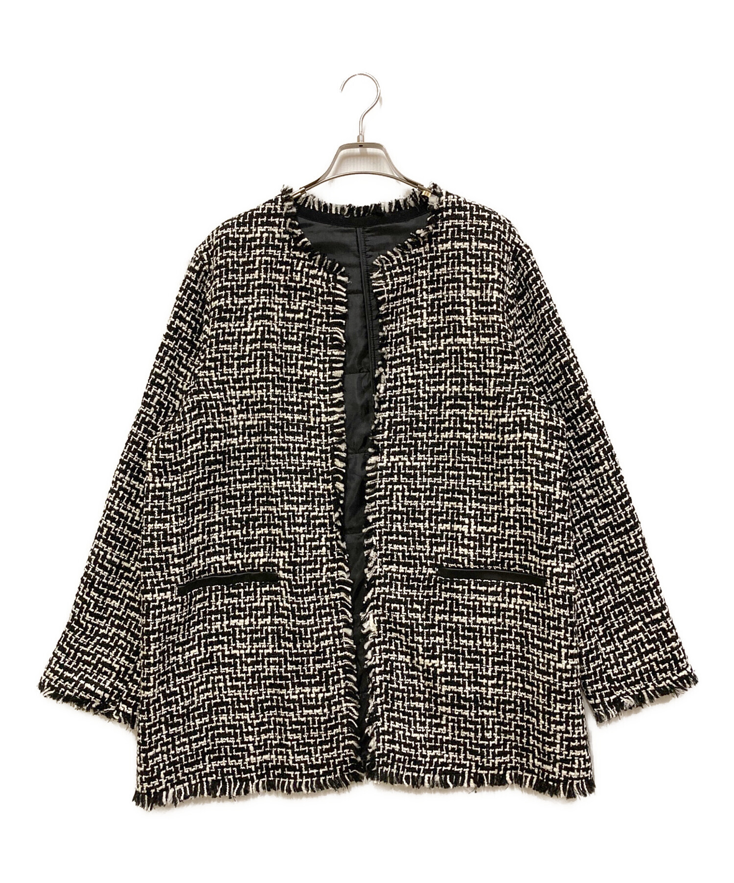 ICB ジャケット　タグ付き 中古・古着通販】icB (アイシービー) ライトツイード ノーカラー