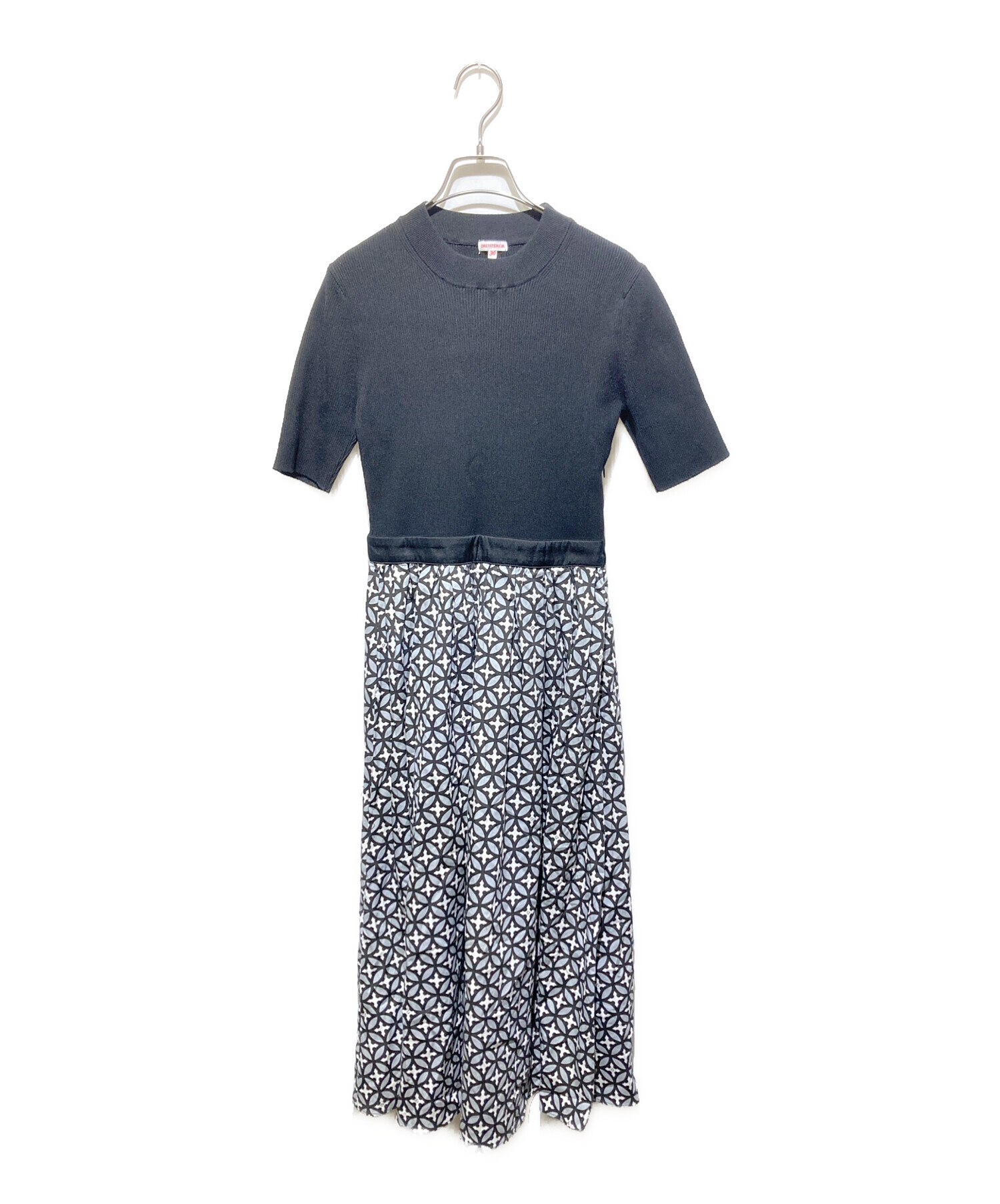 ドレステリア オーバーラップサークルリブニットコンビドレス36 美品 中古・古着通販】DRESSTERIOR (ドレステリア) オーバーラップサークル