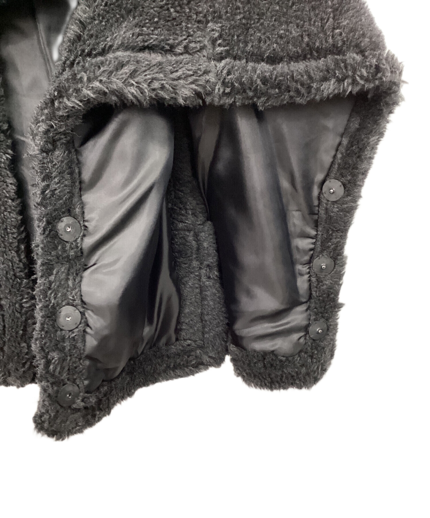 中古・古着通販】TICCA (ティッカ) ウールファーポンチョ ブラック