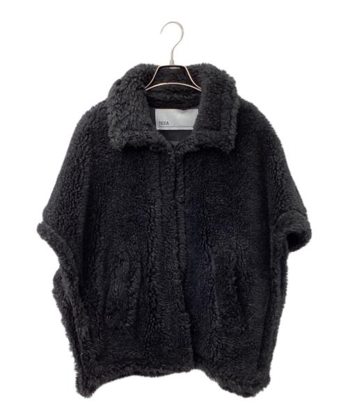 中古・古着通販】TICCA (ティッカ) ウールファーポンチョ ブラック