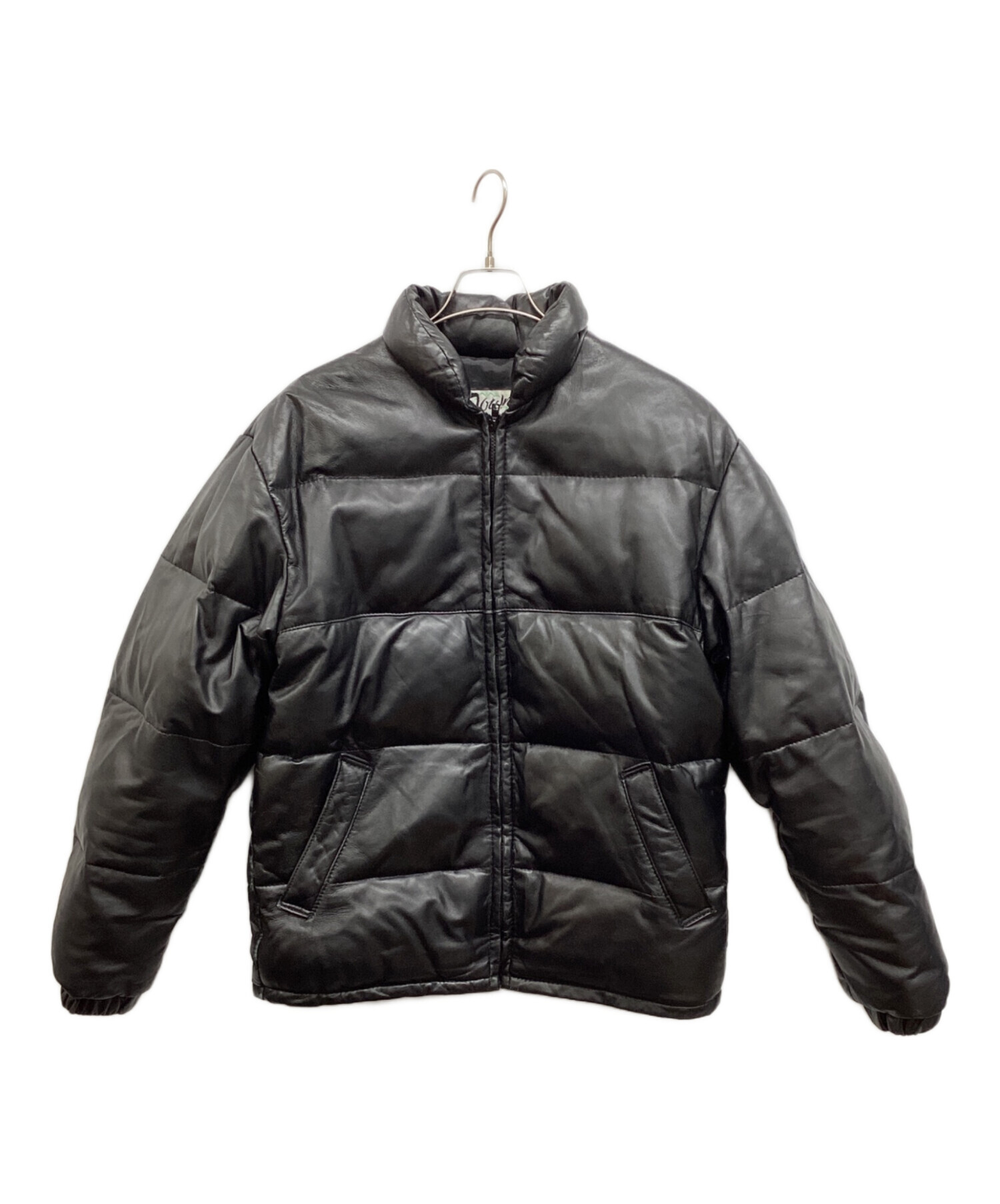 中古・古着通販】Schott (ショット) レザーダウンジャケット ブラック