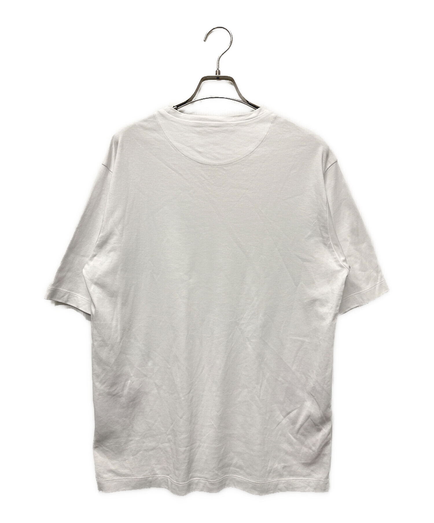PRADA 半袖Tシャツ ホワイト XS クリーニング済 中古・古着通販】PRADA (プラダ) ポケットTシャツ ホワイト×ネイビー