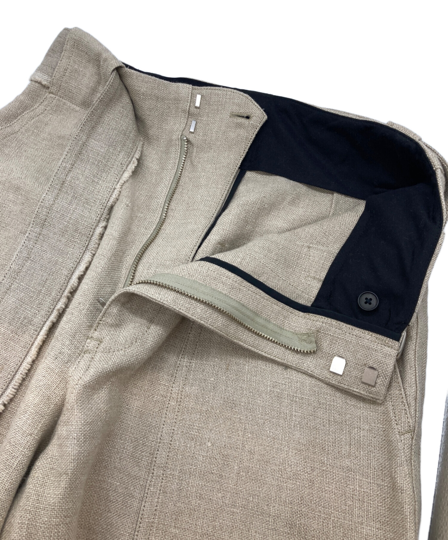 中古・古着通販】YLEVE (イレーヴ) リネンワイドパンツ ブラウン