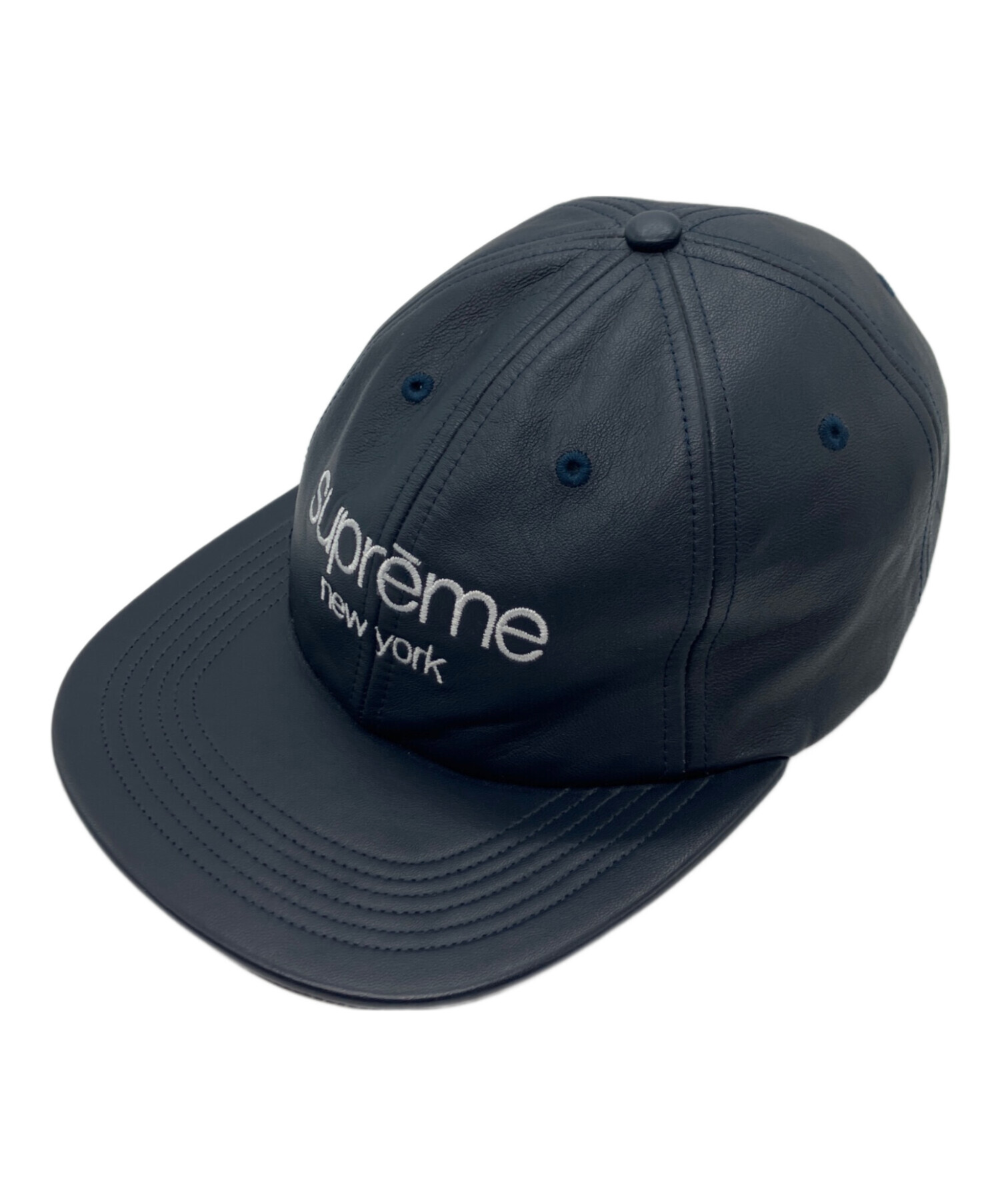帽子 supreme leather applique 6panel cap navy 中古・古着通販】SUPREME (シュプリーム) Leather Classic Logo 6panel