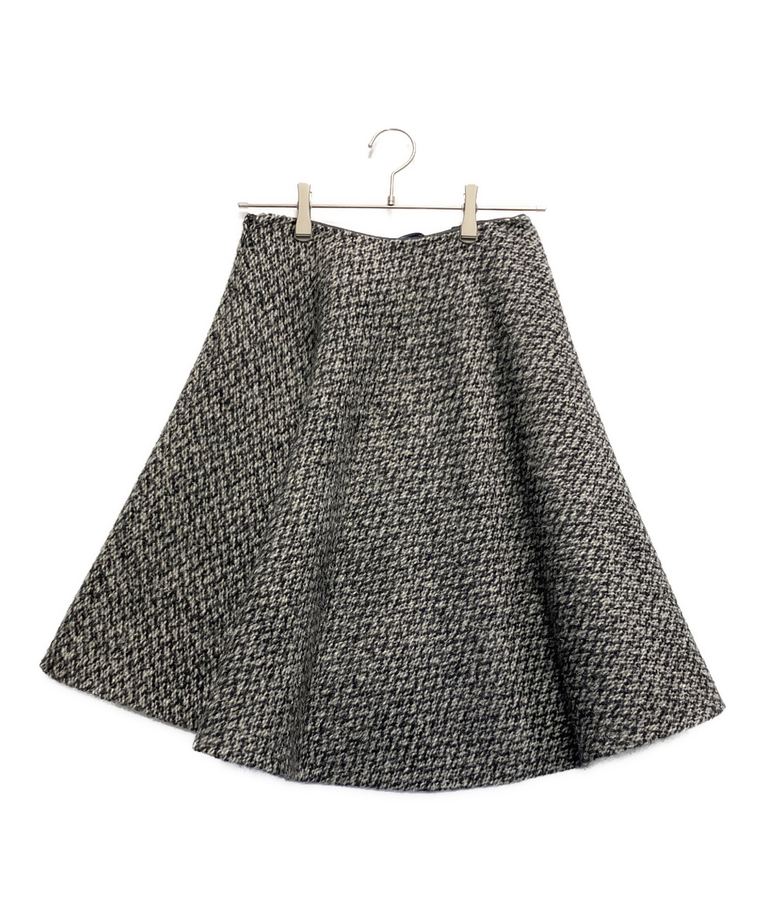 中古・古着通販】PRADA (プラダ) ツイードフレアスカート ブラック