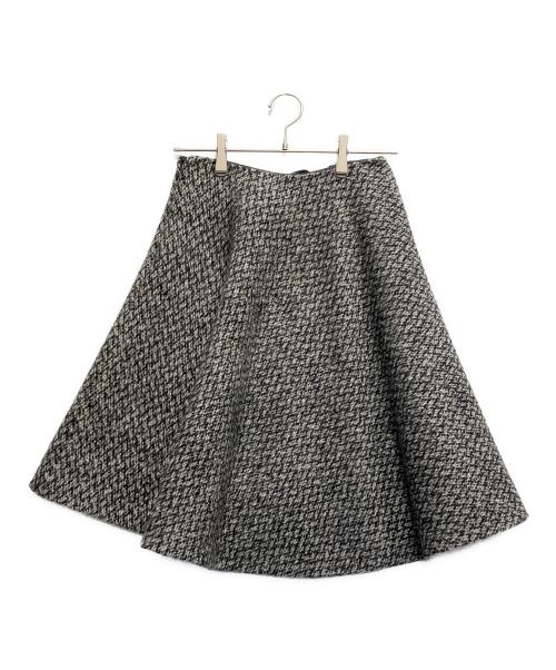 中古・古着通販】PRADA (プラダ) ツイードフレアスカート ブラック