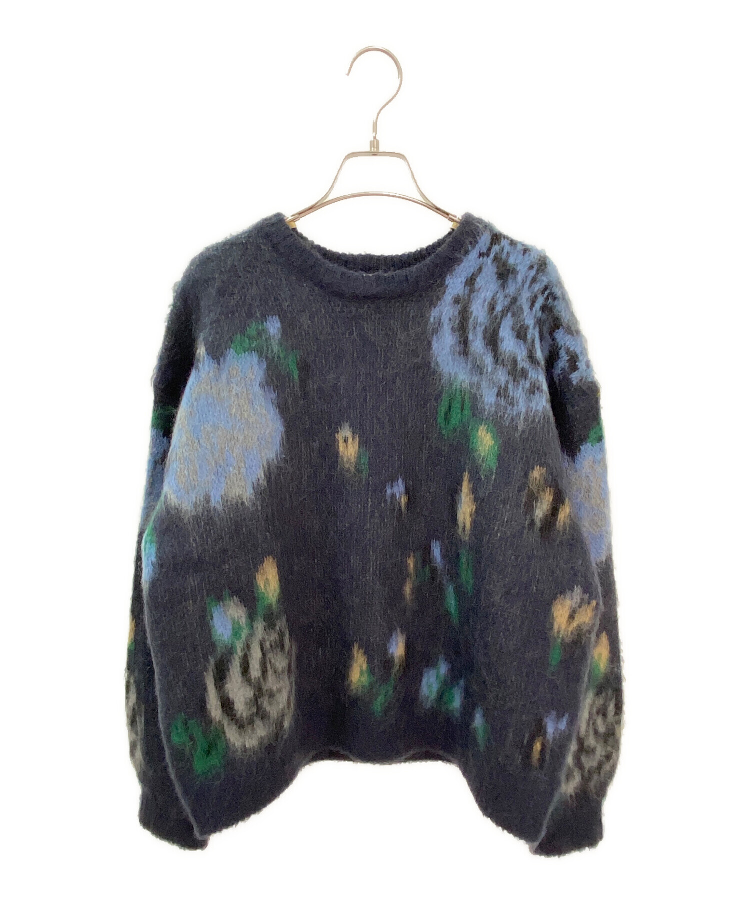 MACHATTマチャット パッチワークフリルニット 黒　フリー　ウール MACHATTマチャット パッチワークフリルニット 黒 フリー ウール フリル