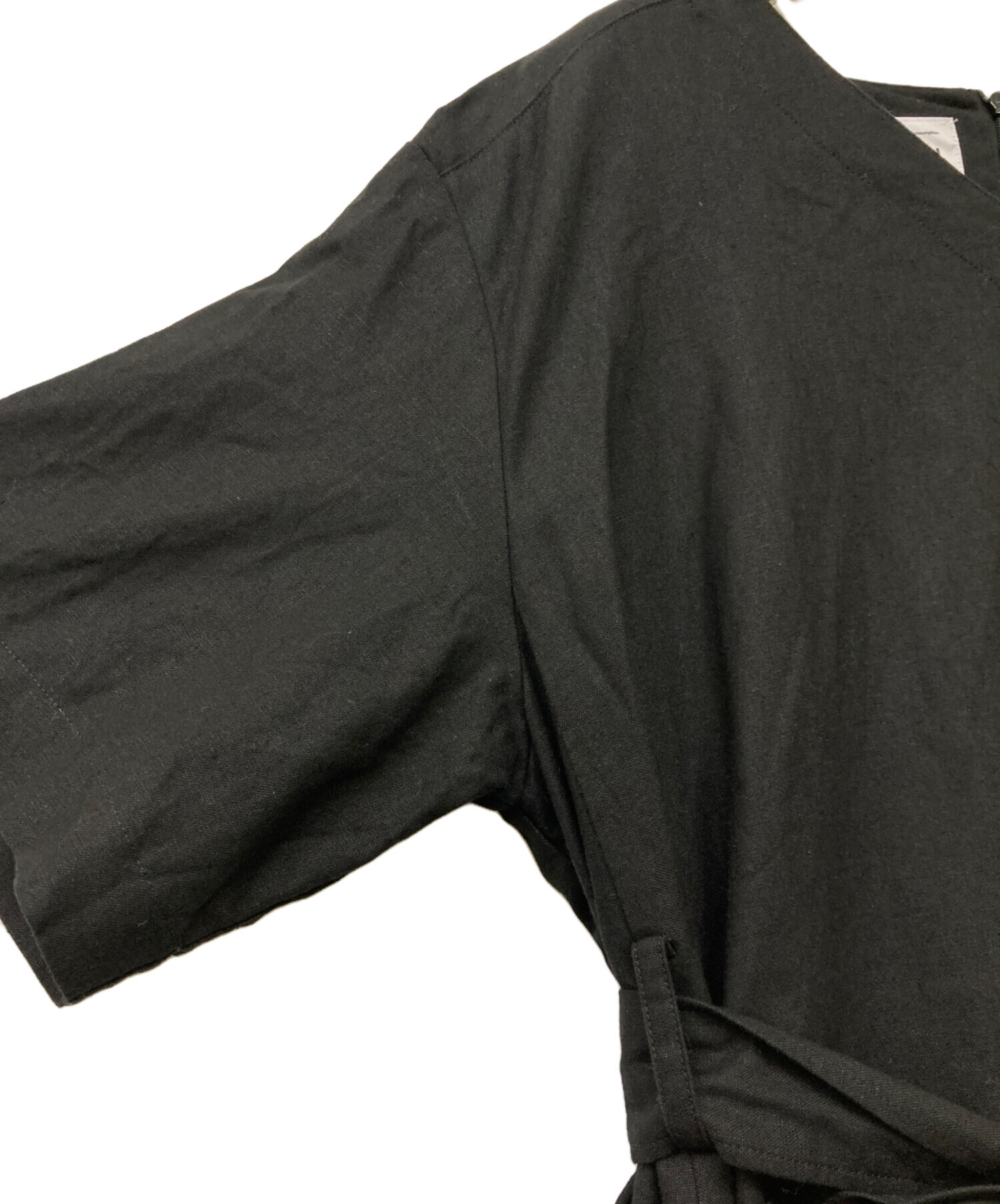 中古・古着通販】foufou (フーフー) THE DRESS #36 black linen dress