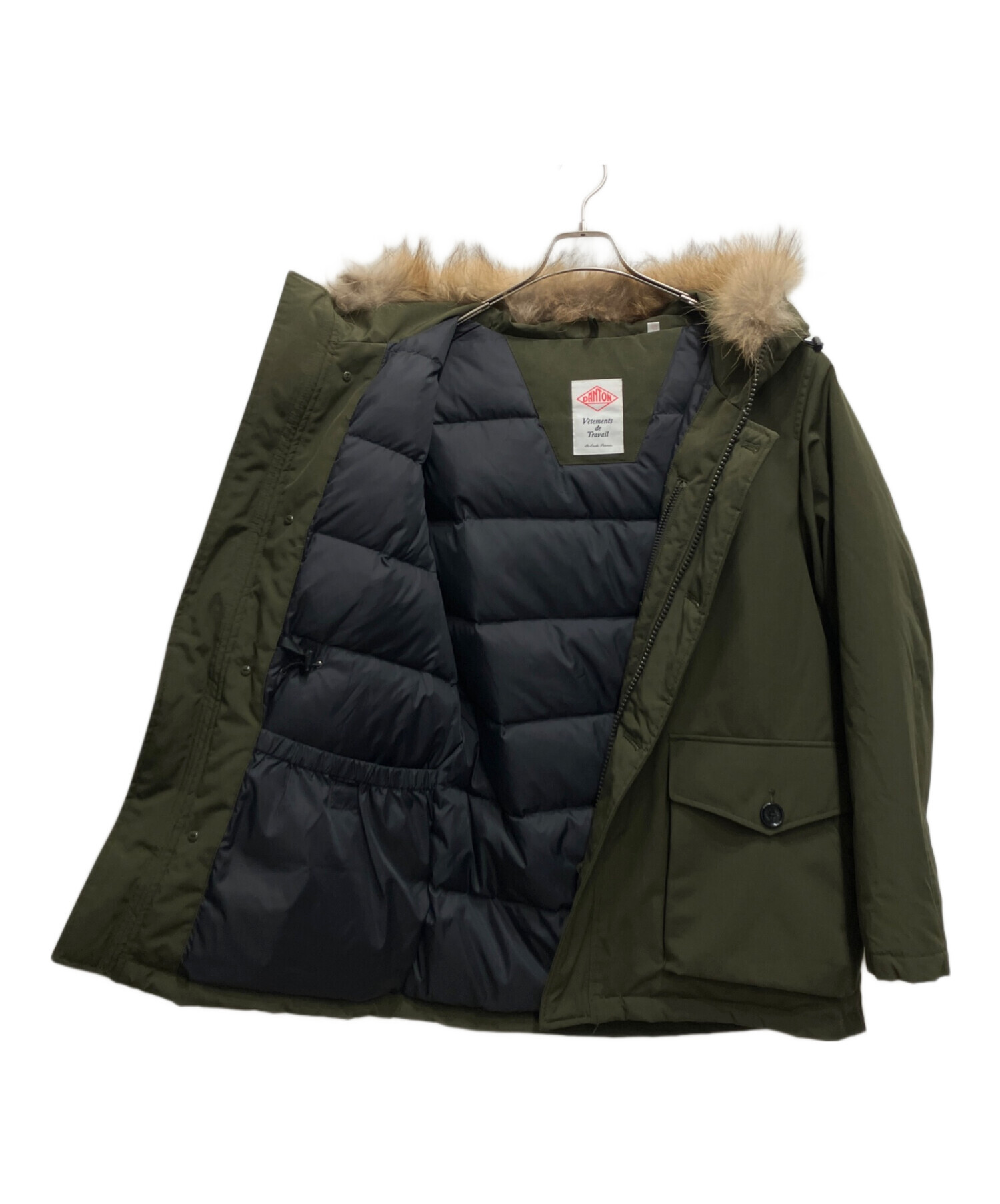 中古・古着通販】DANTON (ダントン) ファー付ダウンコート グリーン