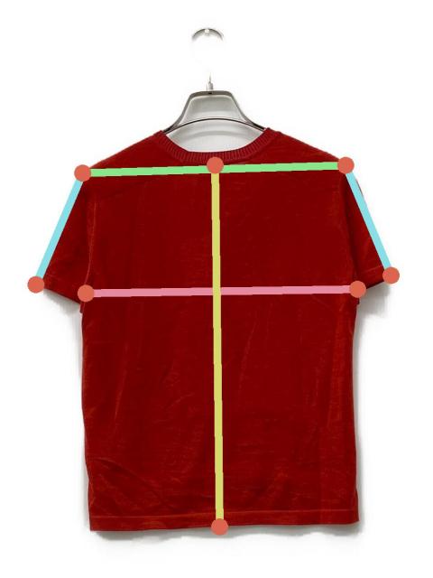 中古・古着通販】HERMES (エルメス) シルクカシミヤ半袖ニット レッド