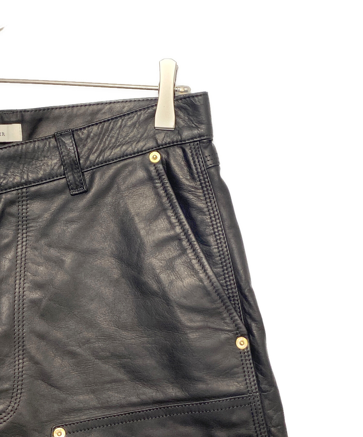 パンツ WalesBonner LEATHER RIDER IVY SHORTS DPTO — Black Leather Rider Ivy Shorts
