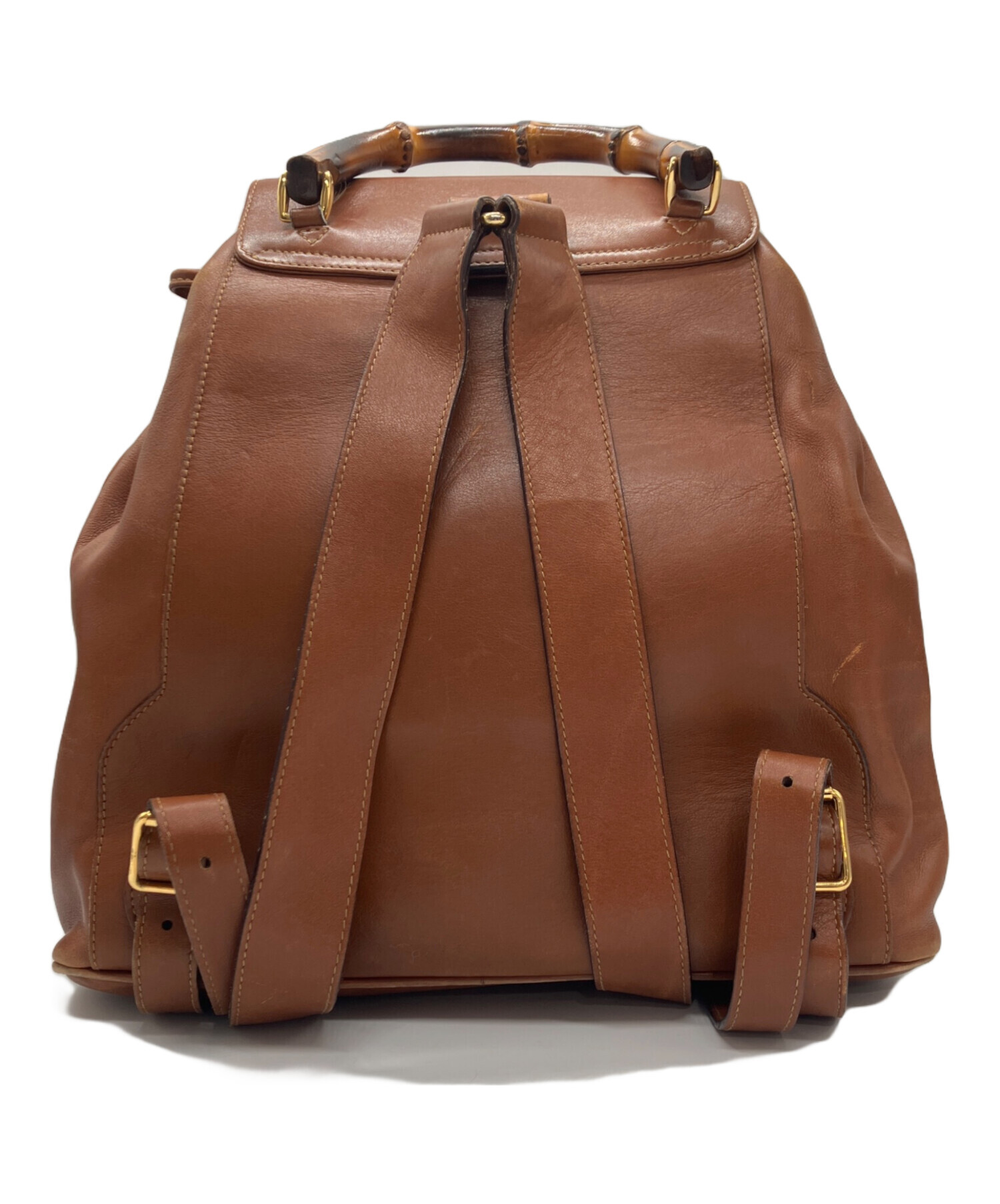 中古・古着通販】GUCCI (グッチ) バンブーハンドルレザーリュック 
