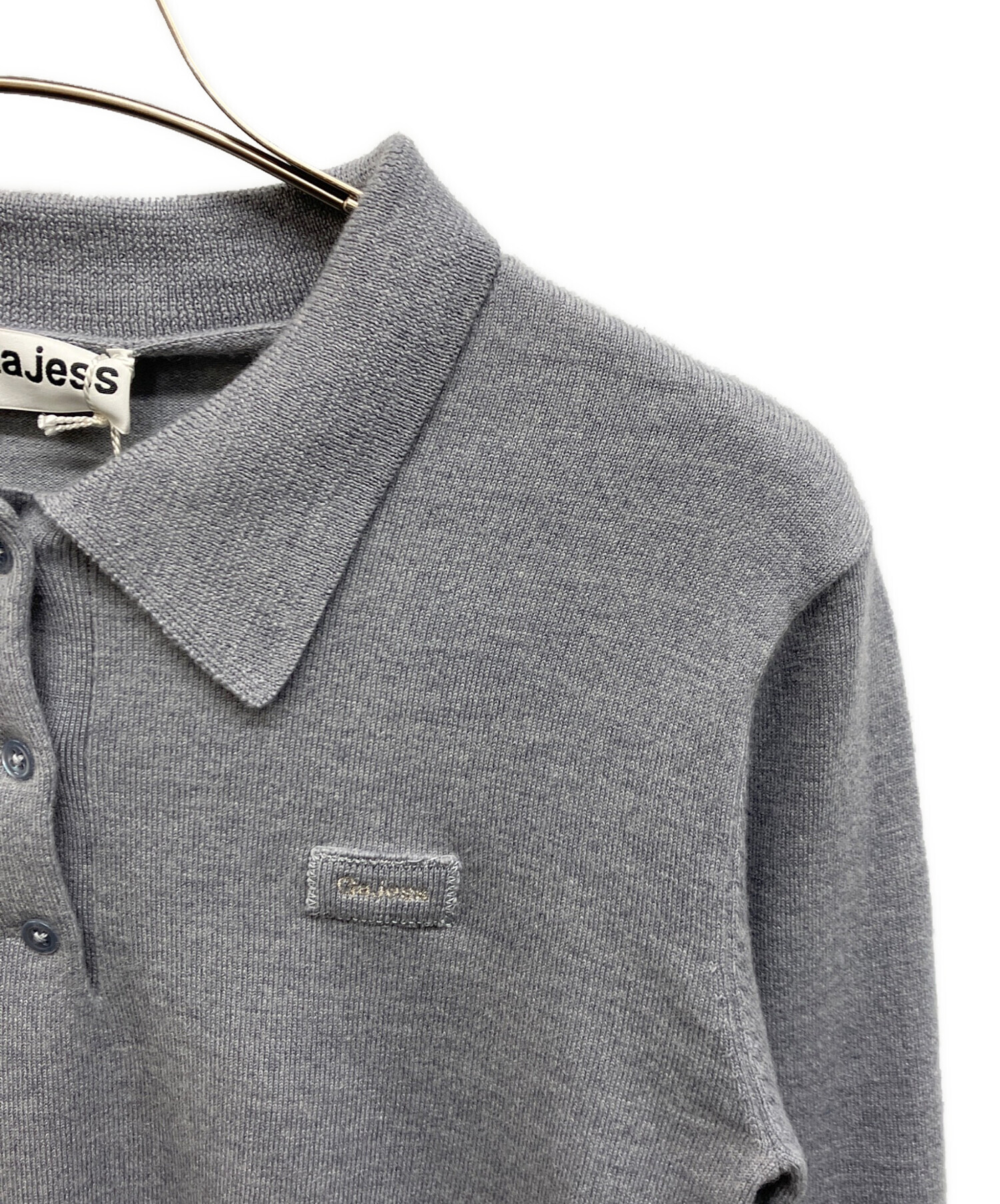 中古・古着通販】gajess (ガジェス) Kanon Logo Polo Knit カノン ロゴ