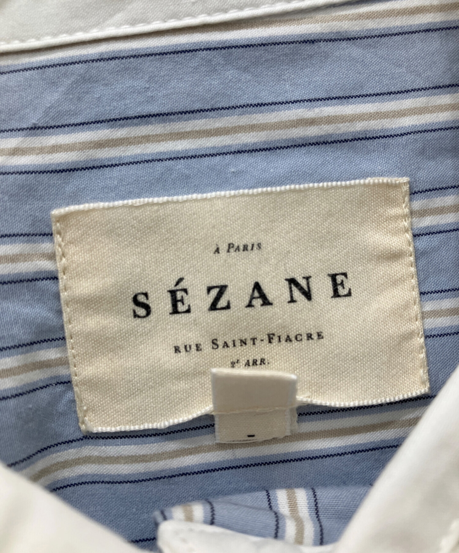 Sezane セザンヌ カジュアルシャツ M 白 【古着】【中古】【送料無料】 中古・古着通販】SEZANE (セザンヌ) Bilma シャツ ライトブルー サイズ