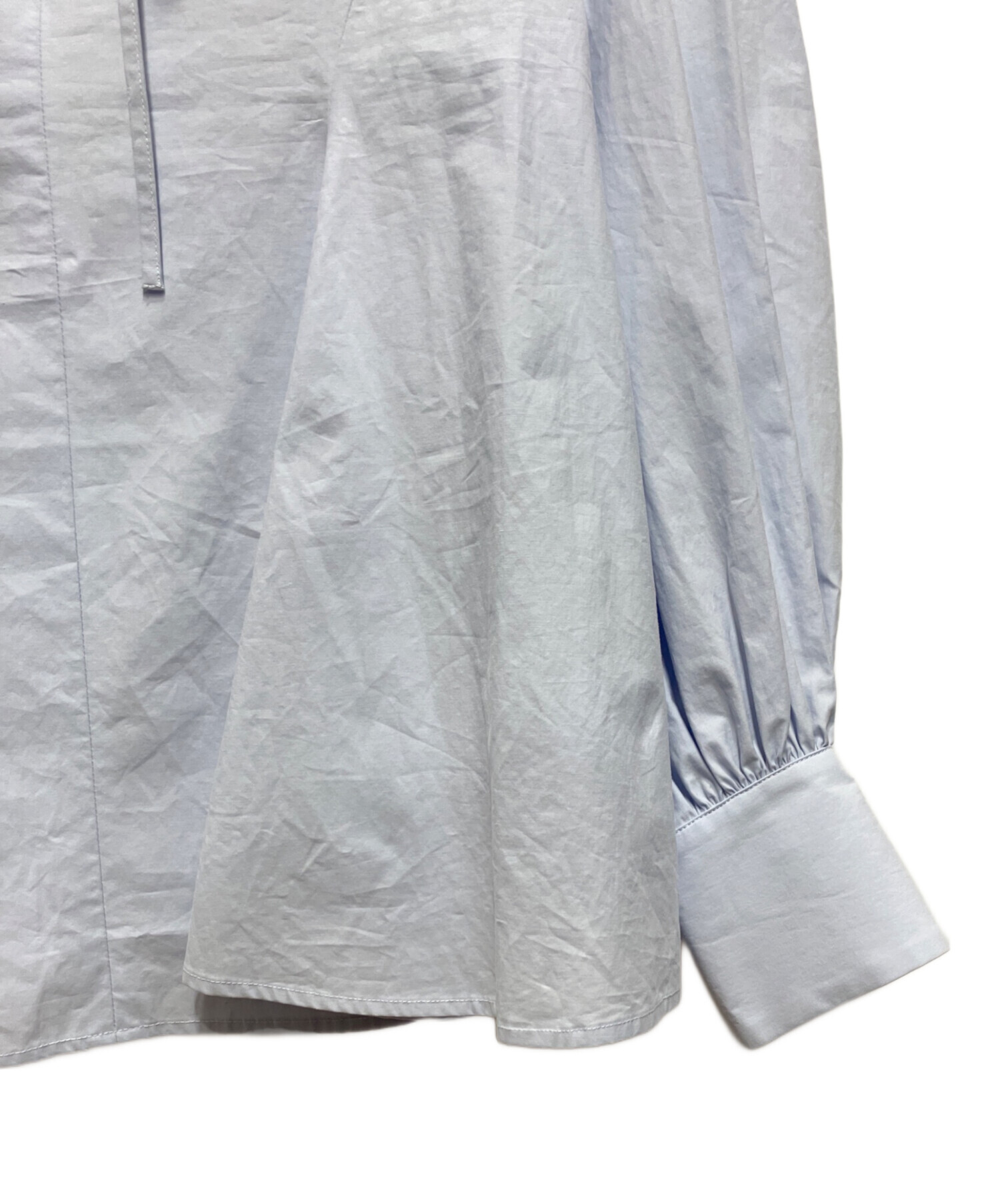 中古・古着通販】CLANE (クラネ) BIG COLLAR DRAWSTRING BLOUSE ライト