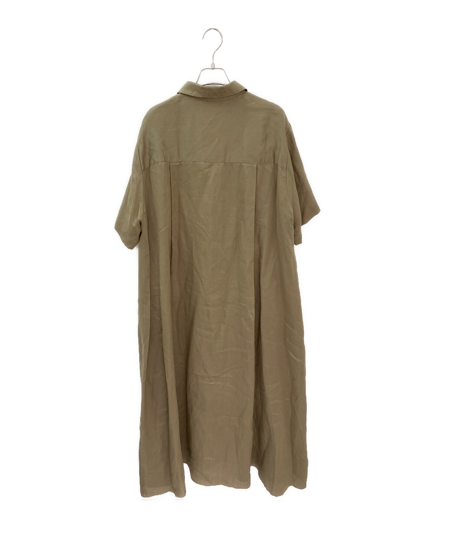 中古・古着通販】ebure (エブール) ラミーサテン シャツワンピース