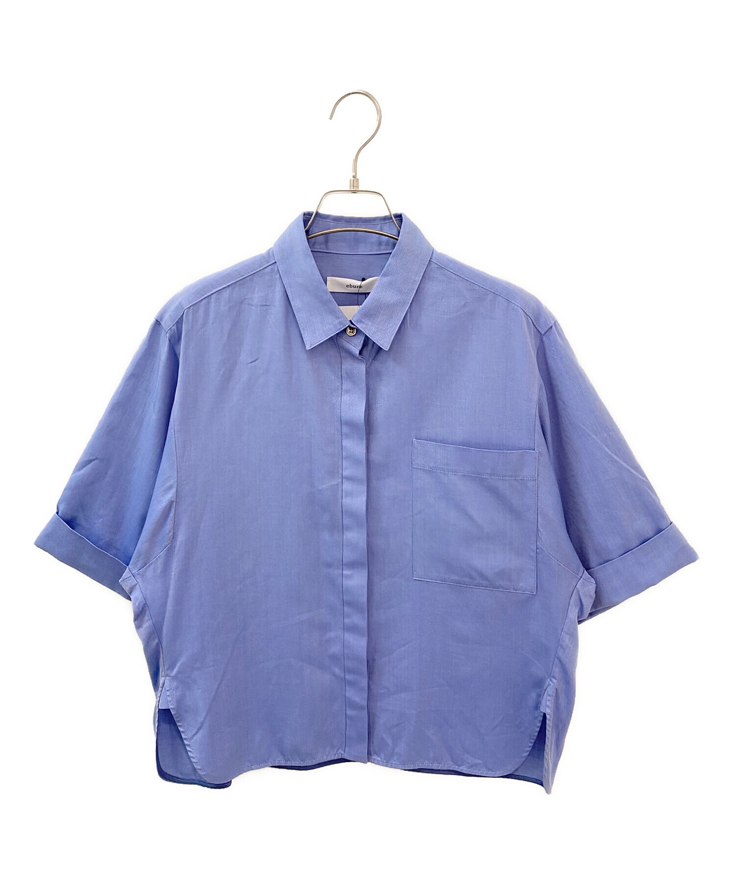 中古・古着通販】ebure (エブール) コットンヘリンボーン 半袖シャツ 