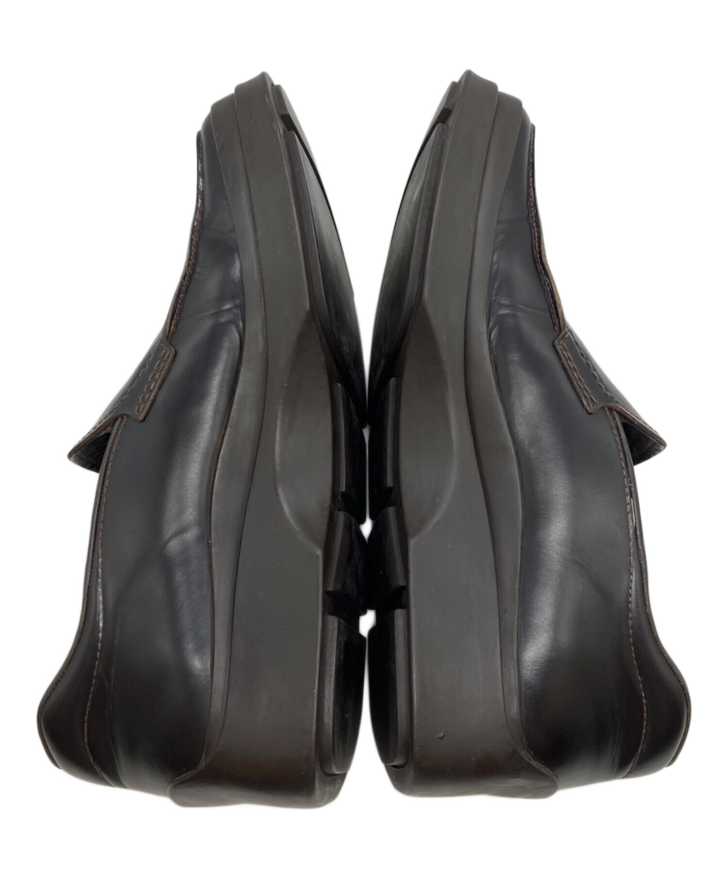 中古・古着通販】PRADA (プラダ) スクエアローファー ブラウン サイズ