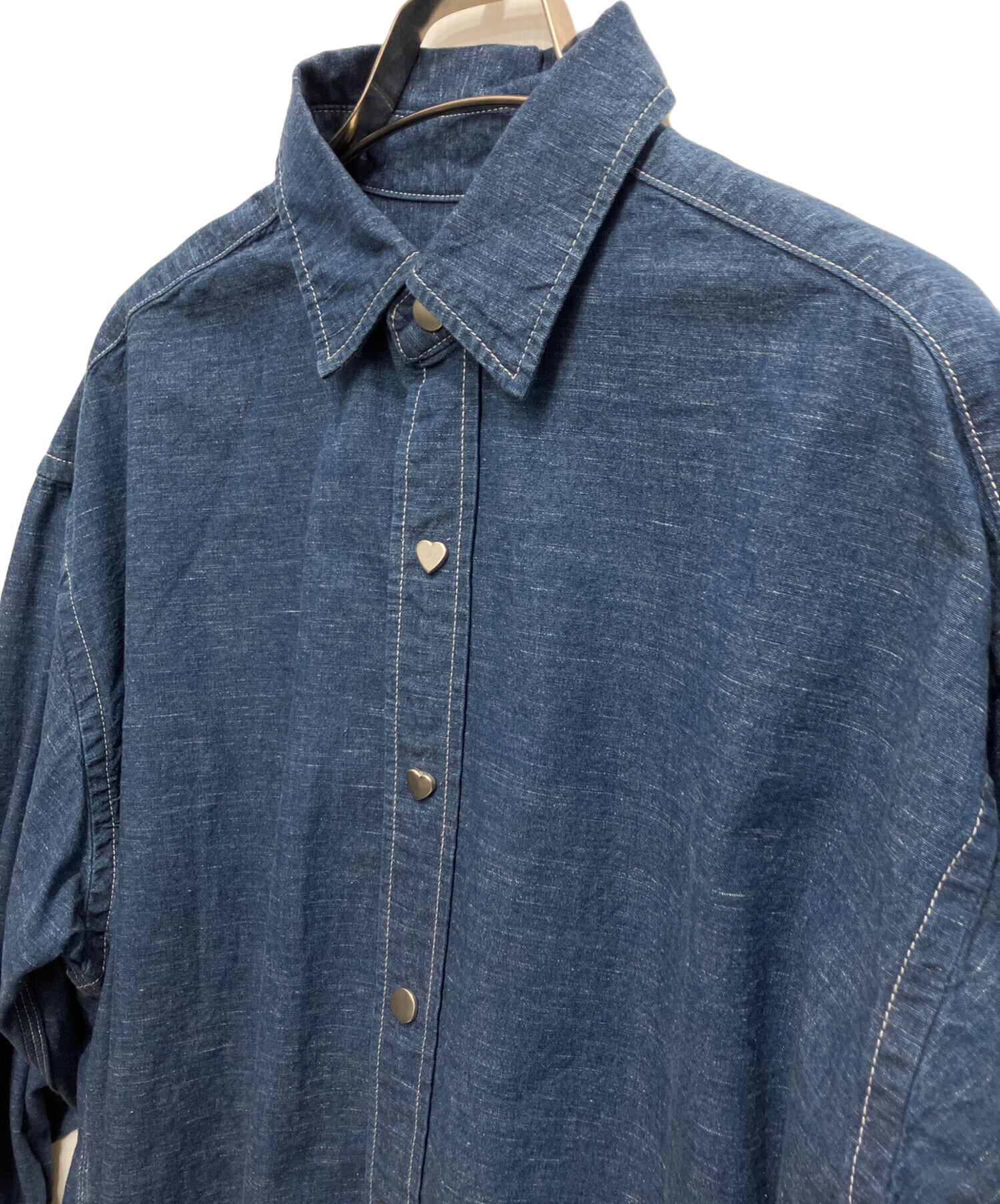 中古・古着通販】FRAMeWORK (フレームワーク) DENIM heart シャツ 
