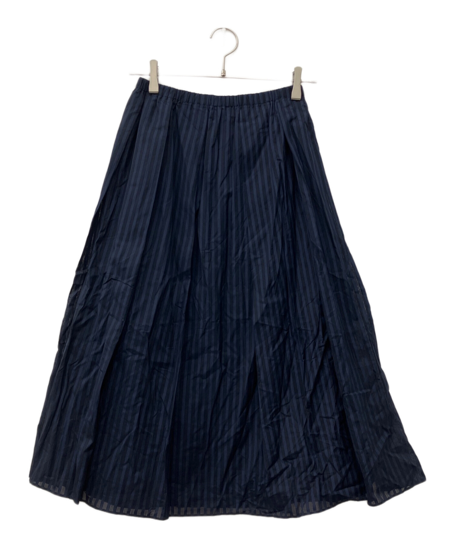 新品未使用 Theoryネイビーロングスカート 麻 イタリア製 中古・古着通販】theory (セオリー) Linear Cotton Irregular Pleat