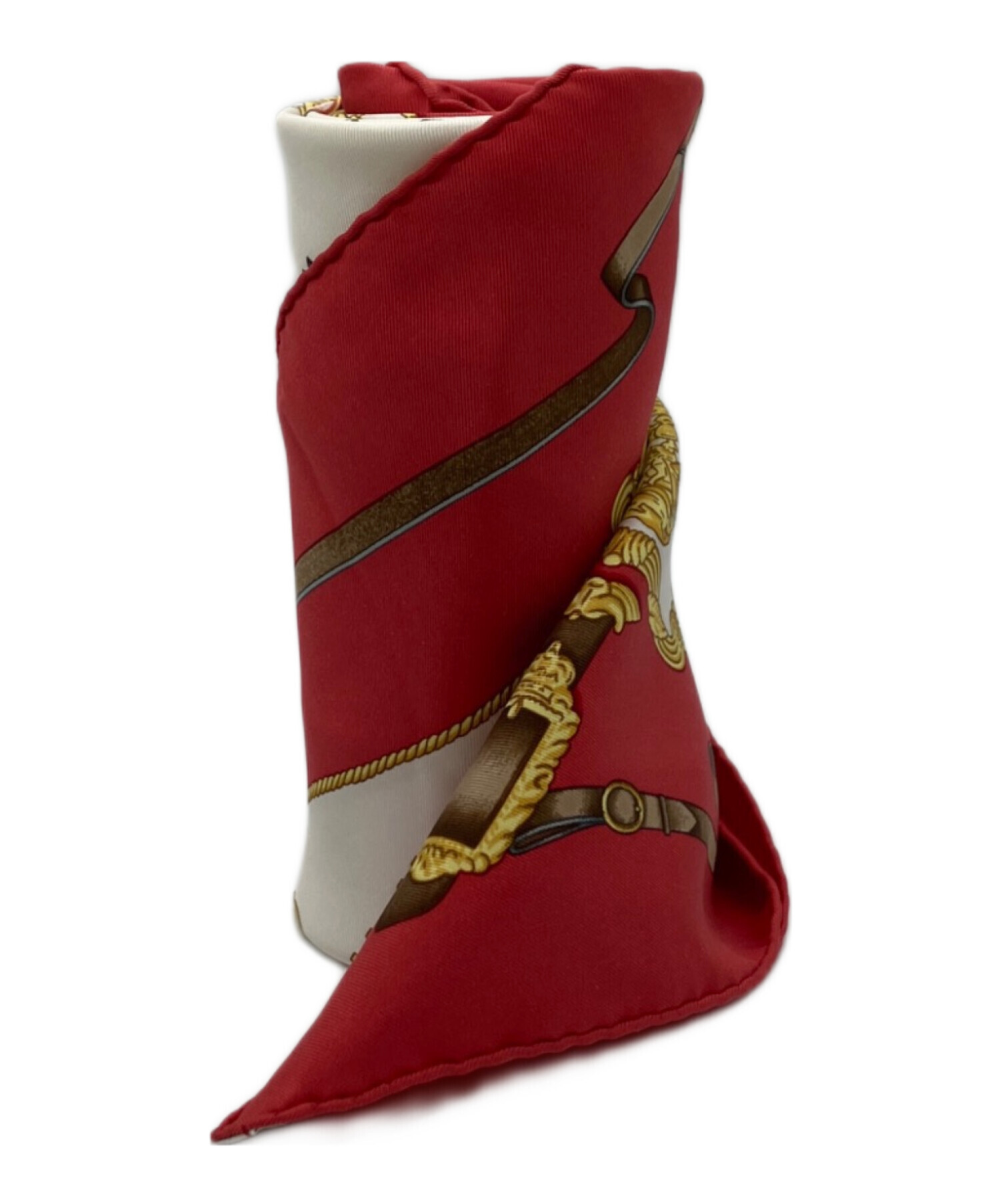 2505-196｜美品｜エルメス カレ 90 スカーフ シルク レッド 中古・古着通販】HERMES (エルメス) カレ90 シルクスカーフ ベージュ