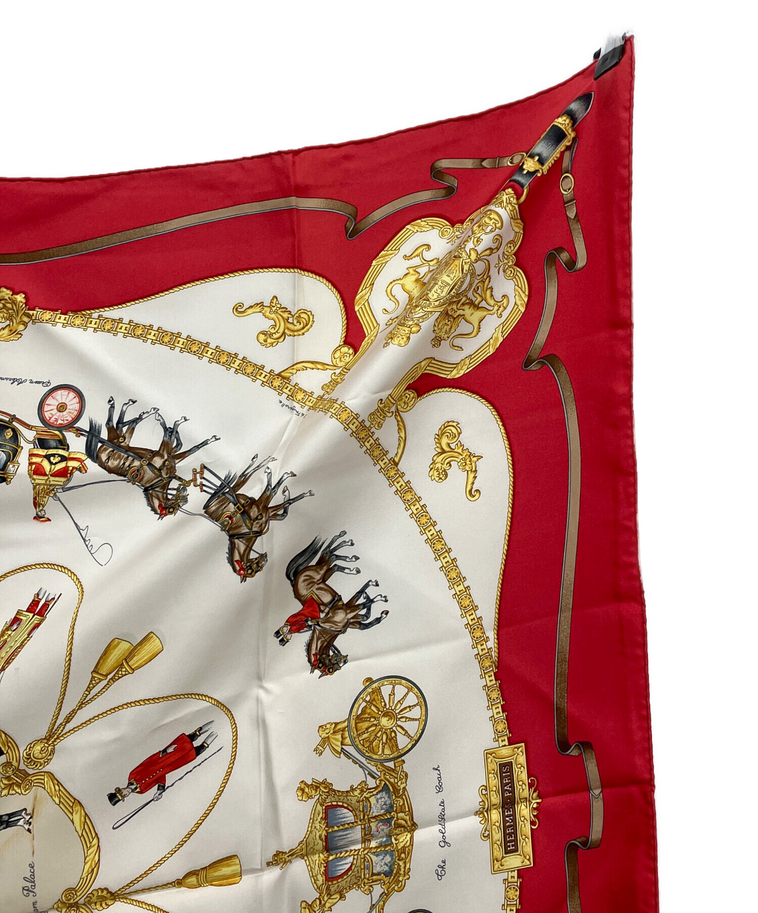 HERMES エルメス　スカーフ　カレ　90 赤　トロピック　シルク 中古・古着通販】HERMES (エルメス) カレ90 シルクスカーフ ベージュ