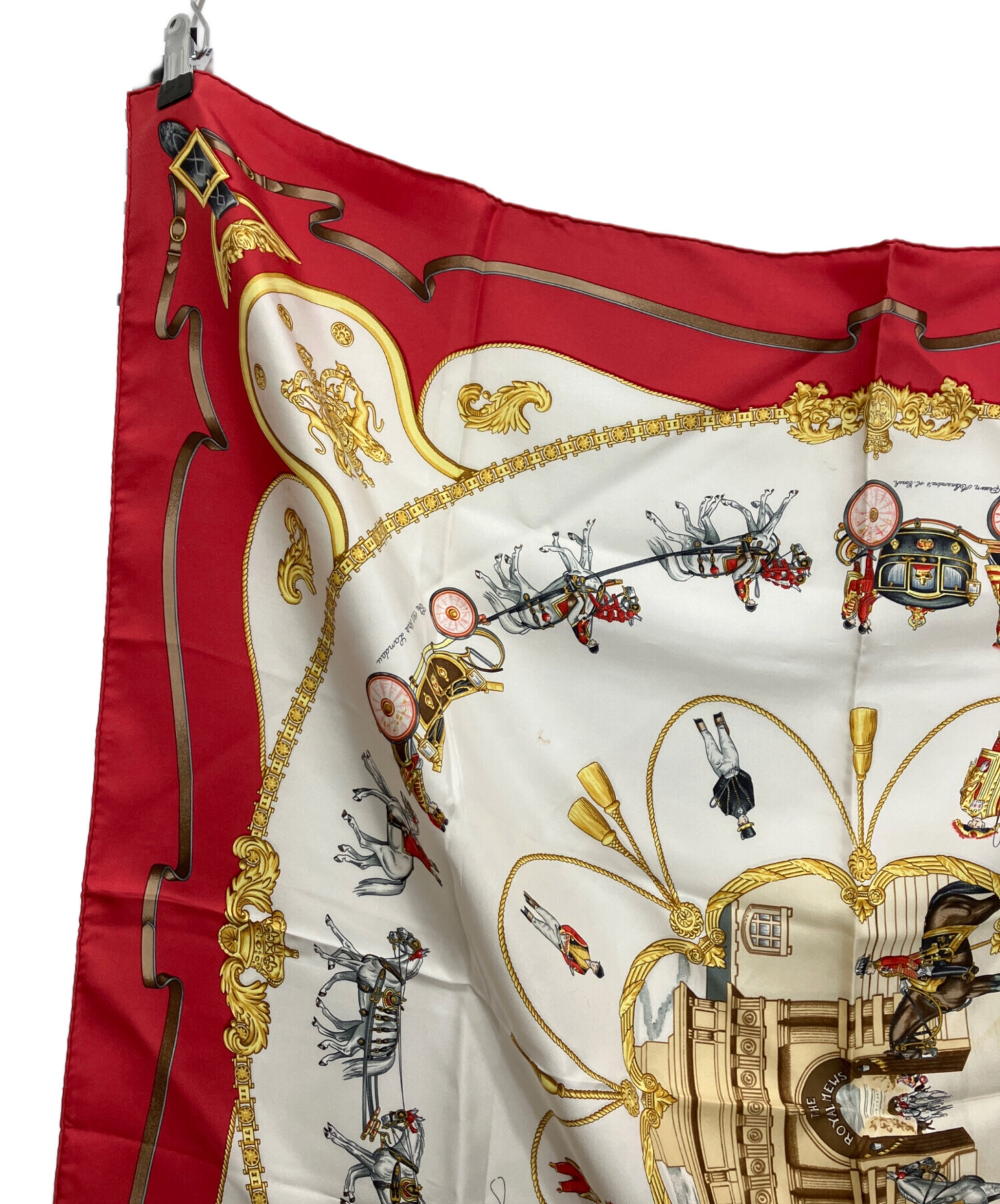 2505-196｜美品｜エルメス カレ 90 スカーフ シルク レッド 中古・古着通販】HERMES (エルメス) カレ90 シルクスカーフ ベージュ