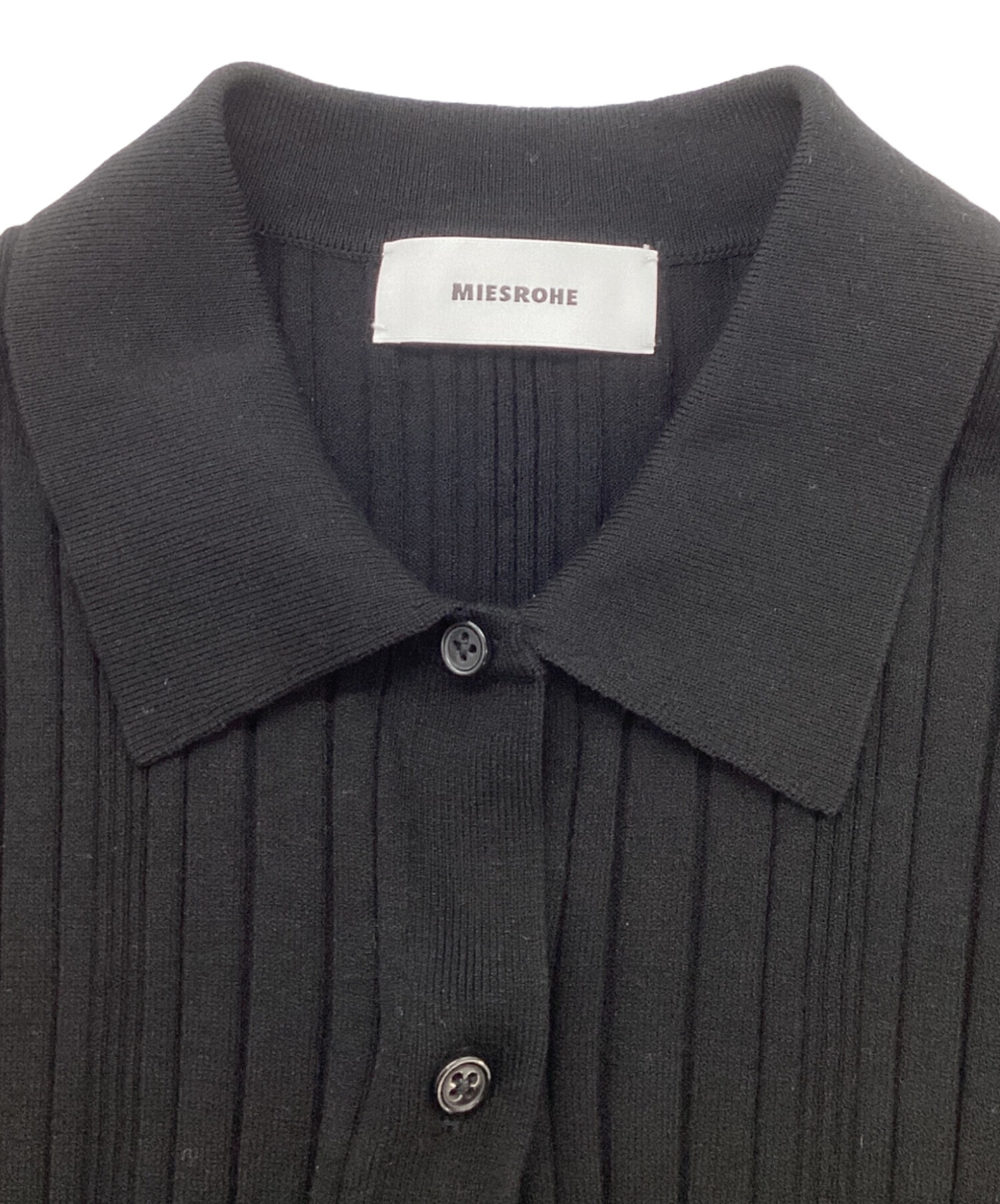 中古・古着通販】MIESROHE (ミースロエ) ランダムリブニットポロ