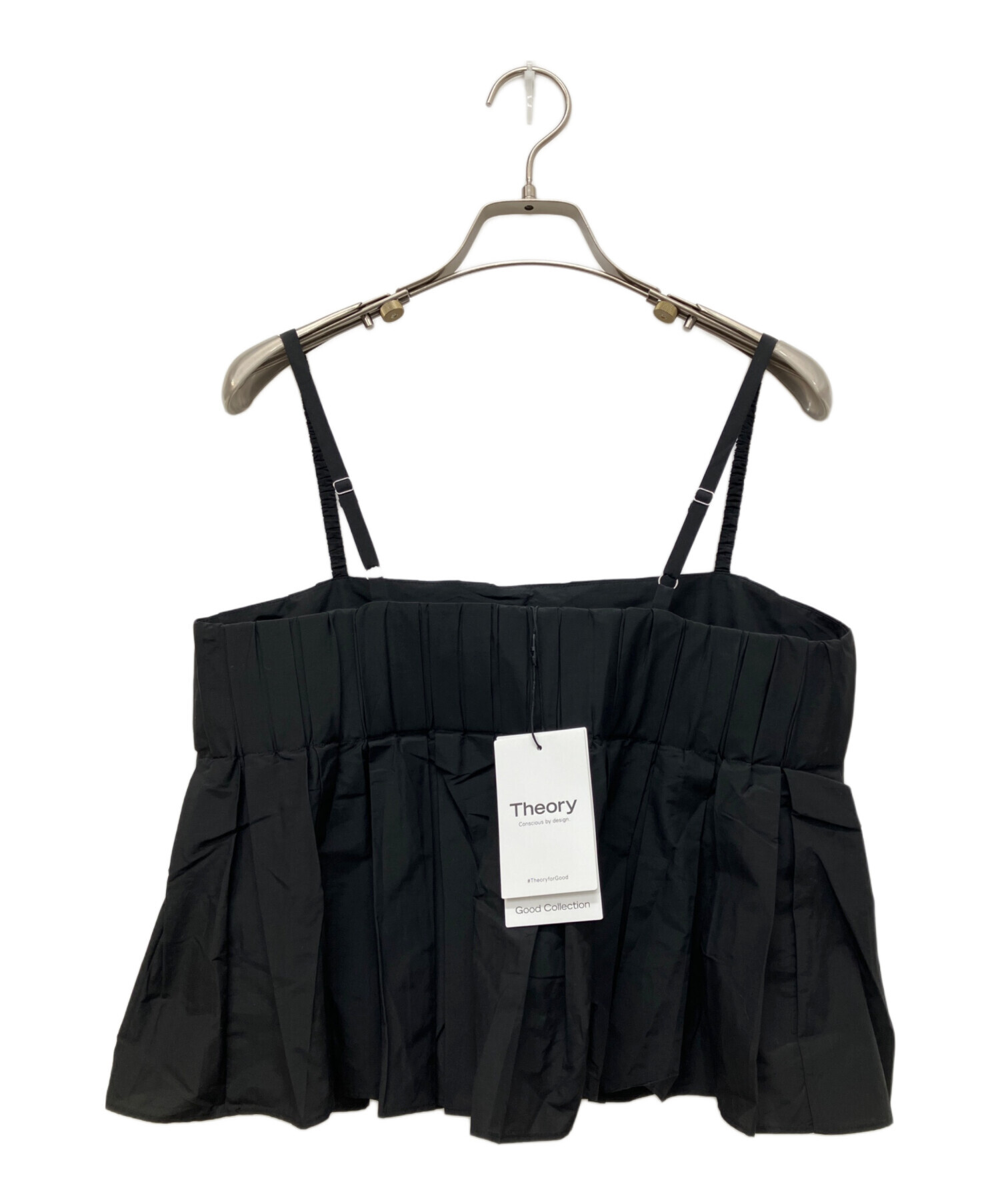 中古・古着通販】theory (セオリー) Soft Lawn Pleated Cami ブラック