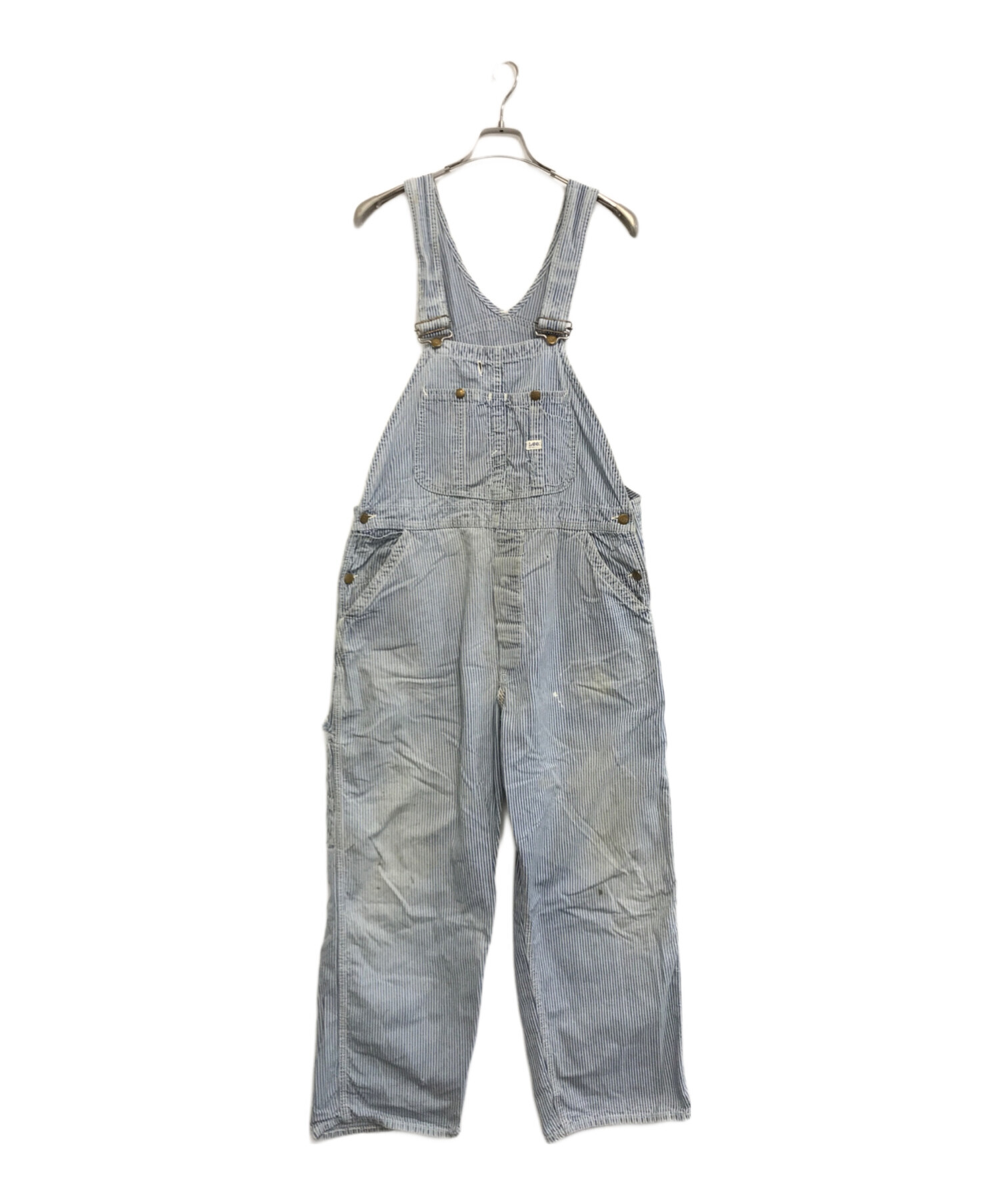 中古・古着通販】LEE (リー) ヒッコリー オーバーオール ブルー サイズ 