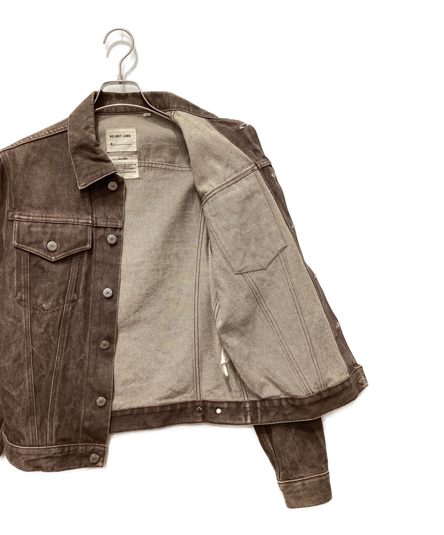 HELMUT LANG デニムジャケット 茶 中古・古着通販】HELMUT LANG (ヘルムートラング) デニムジャケット